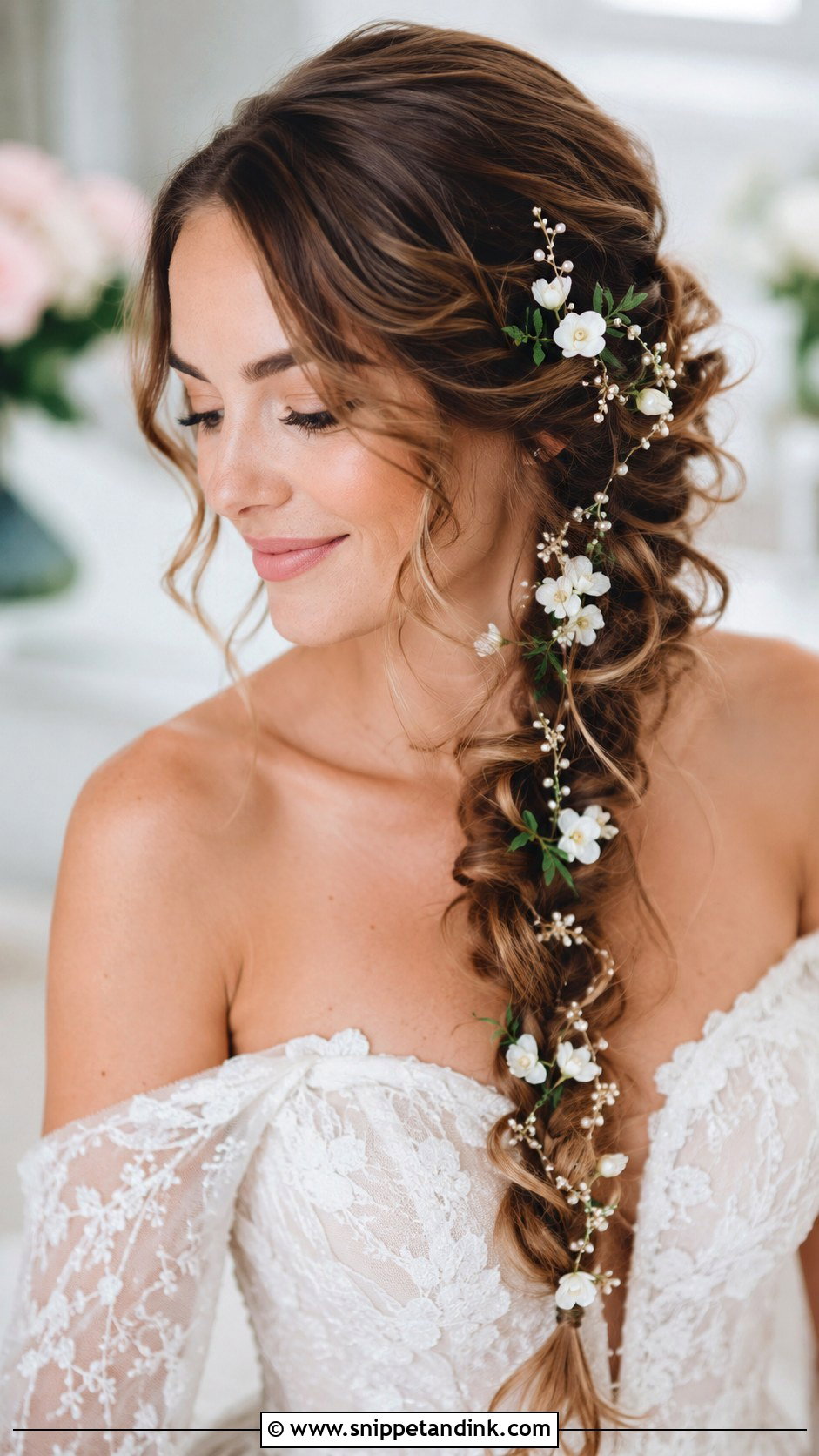 Side Braid Wedding Hairstyle for Long Hair - Snippet and Ink - 30 Wedding Hair Styles for Long Hair
