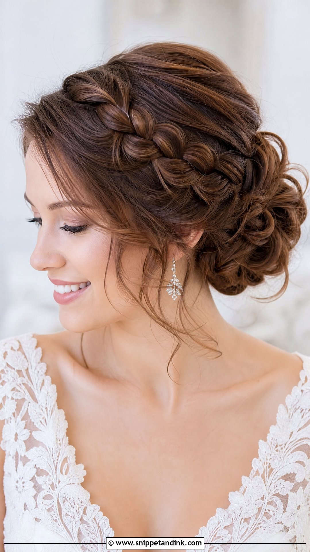 Side Braid Wedding Updo - Snippet and Ink - 20 Wedding Updo Hairstyles with Braid