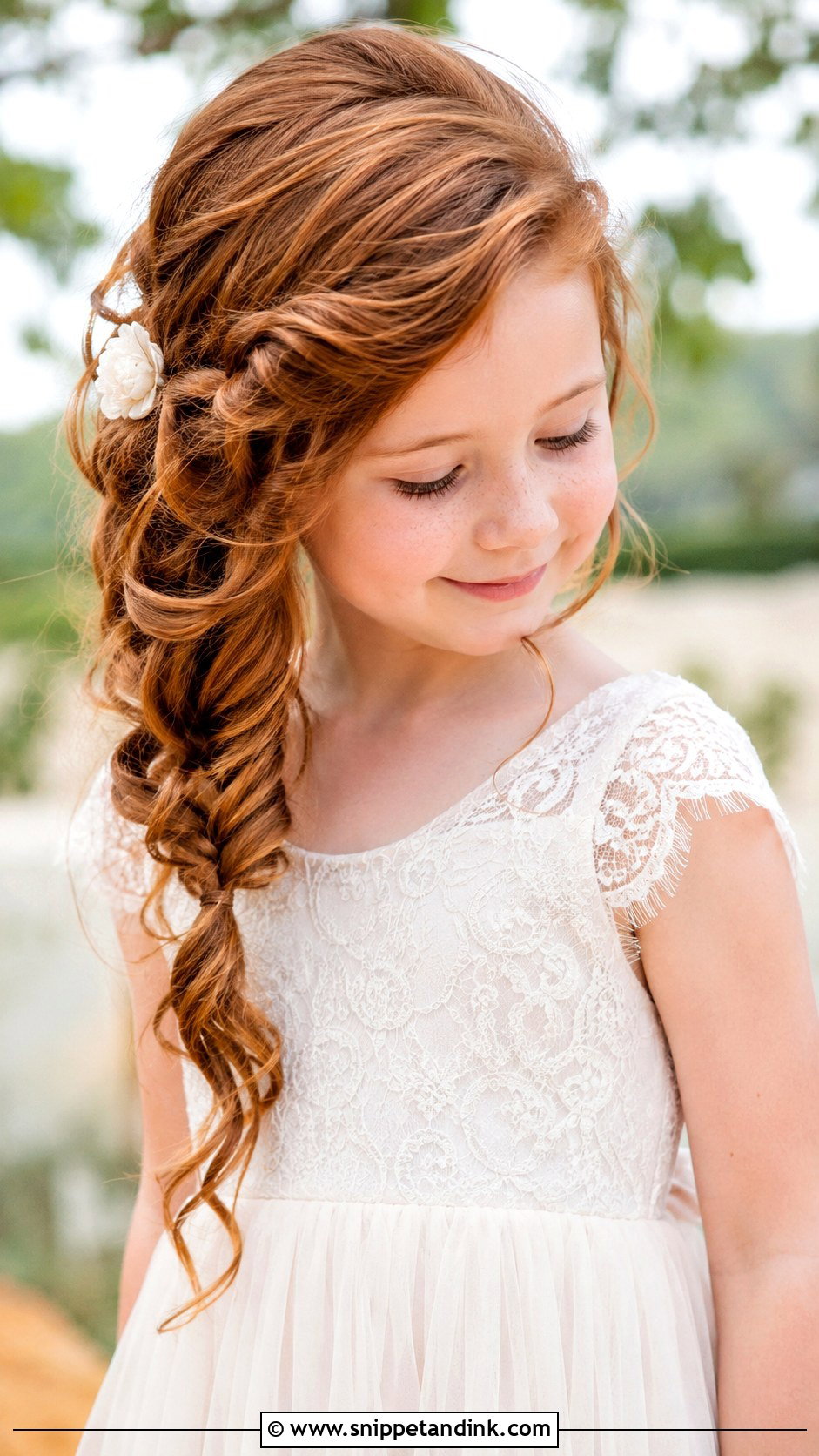 Side Braid With Curls - Snippet and Ink - 20 Girls Wedding Hairstyles