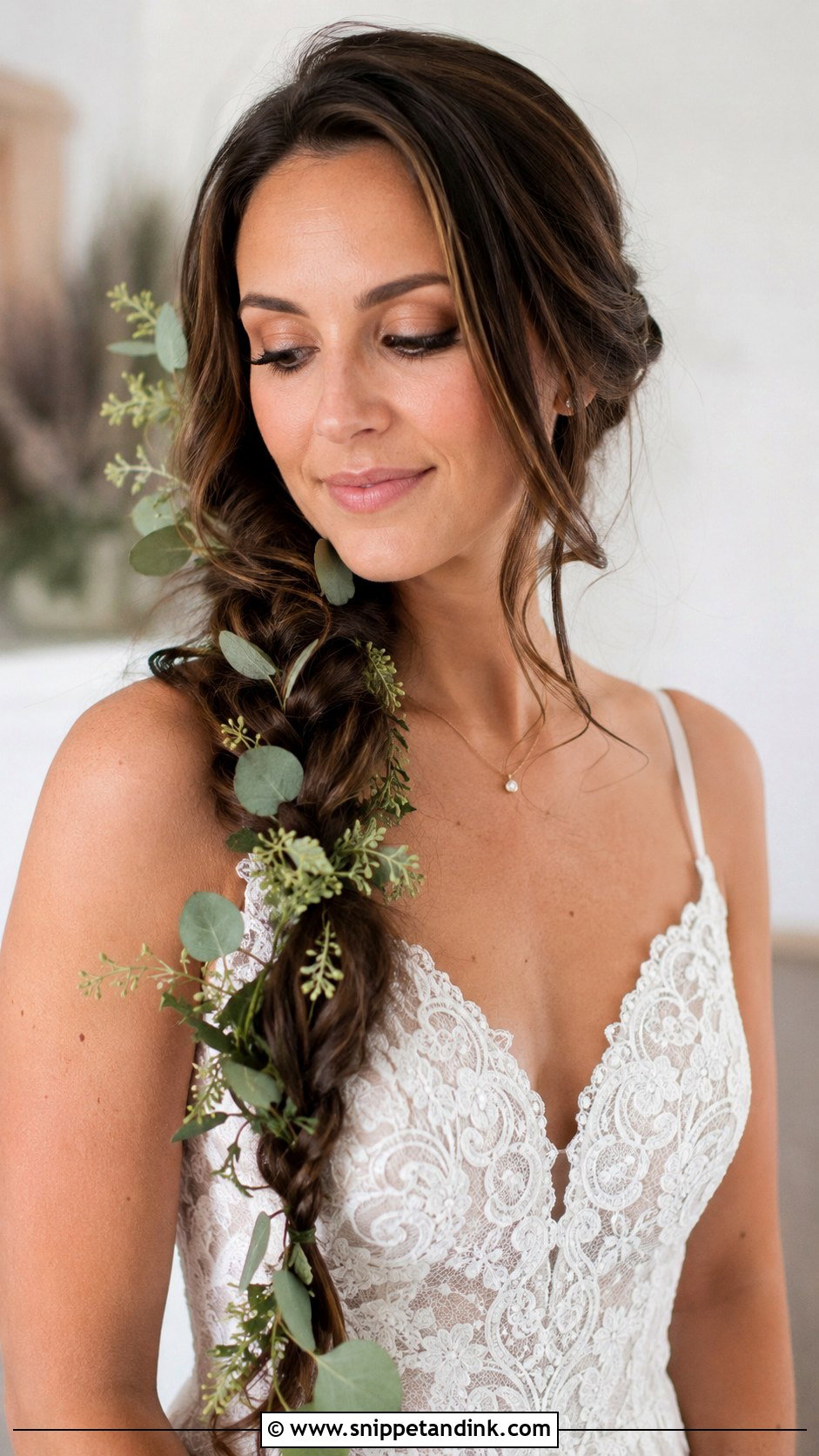 Side Braid With Curls - Snippet and Ink - 20 Side Braid Wedding Hair Ideas