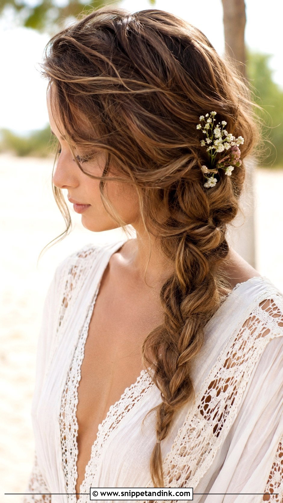 Side Braid With Loose Waves - Snippet and Ink - 25 Wedding Guest Hairstyles Short Hair