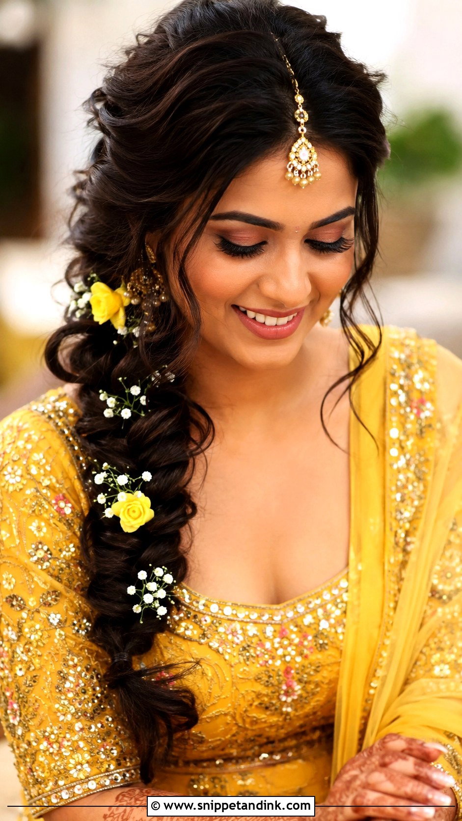 Side Braid With Maang Tikka - Snippet and Ink - 15 Maangtikka Hairstyles