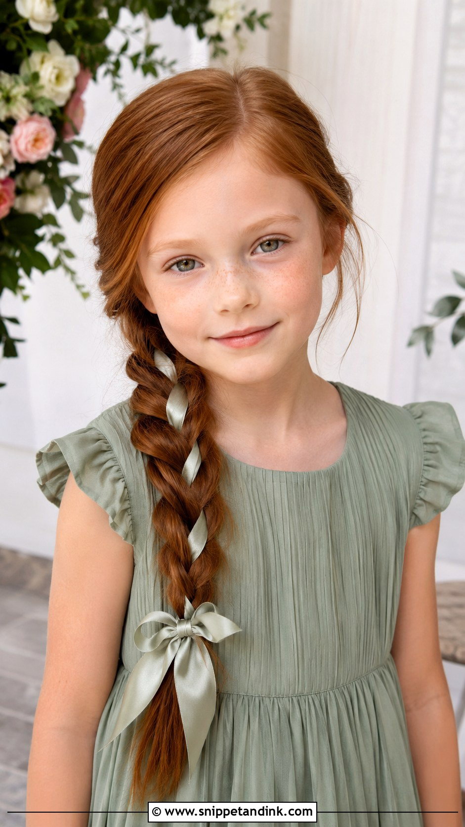 Side Braid With Ribbon - Snippet and Ink - 20 Kid Wedding Hairstyles