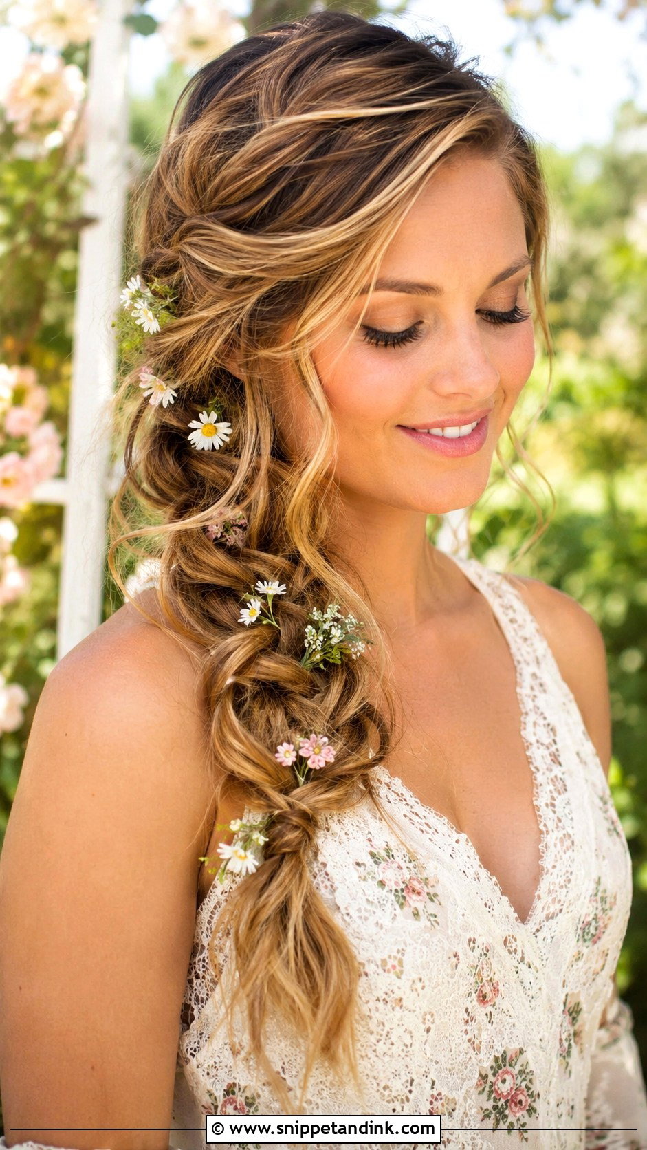 Side Braid With Soft Texture - Snippet and Ink - 25 Engagement Bridal Hairstyles