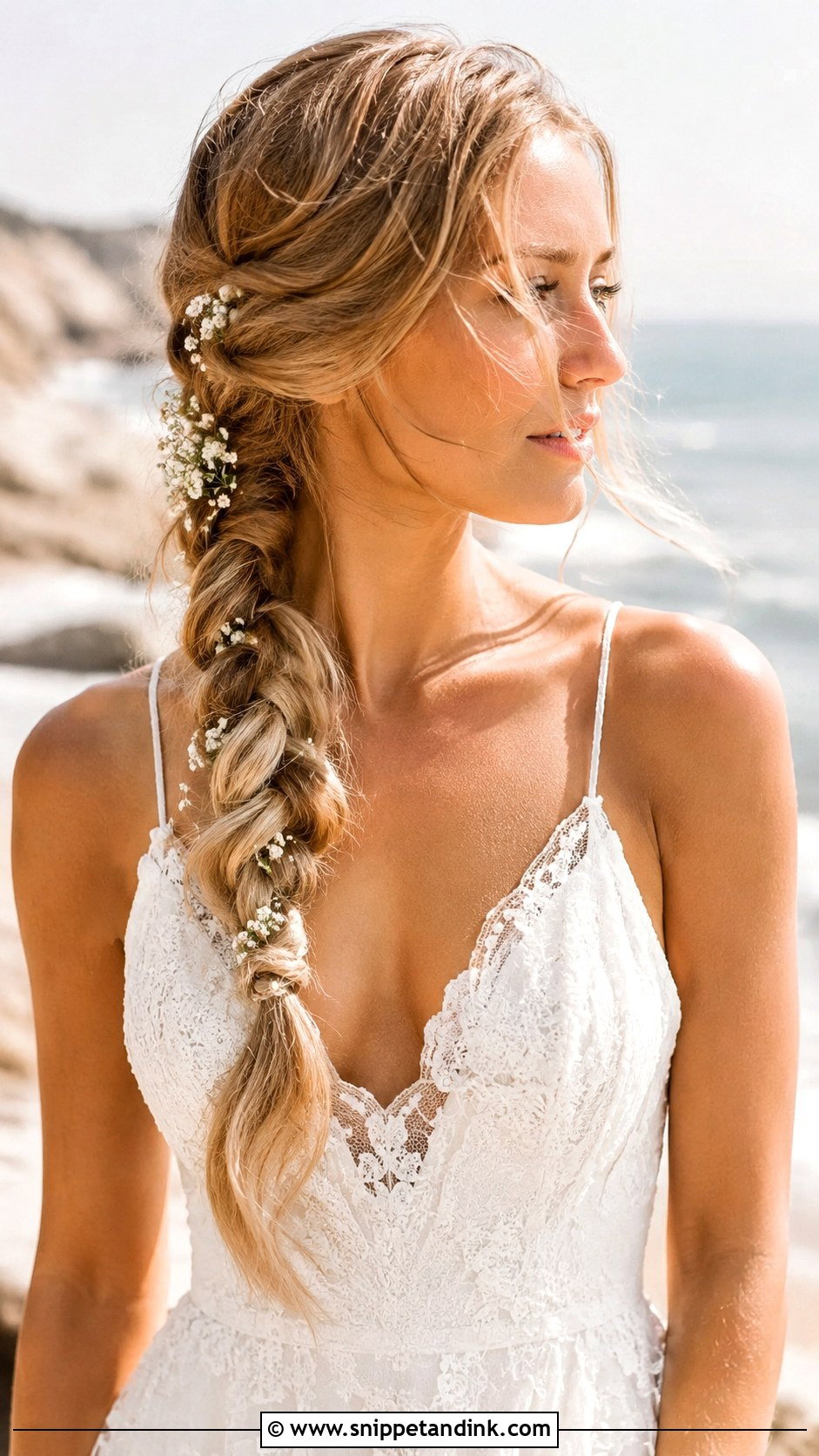 Side Braid With Soft Waves - Snippet and Ink - 20 Wedding Hair Fine Hair Ideas