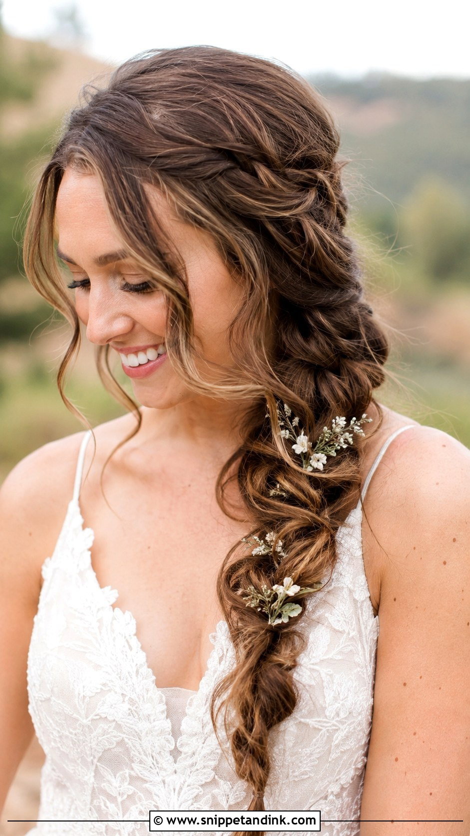 Side Braid With Soft Waves - Snippet and Ink - 25 Wedding Hairstyles for Guests