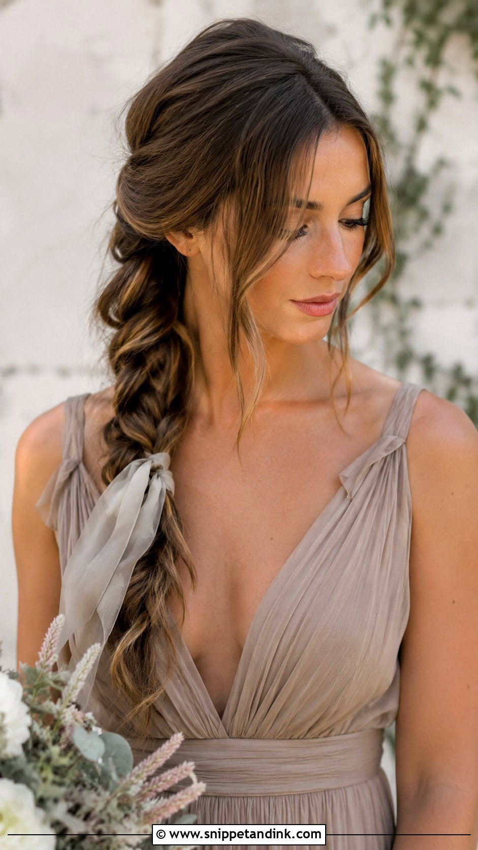 Side Braid for Long Hair Wedding Guest - Snippet and Ink - 20 Hair Styles for Long Hair Wedding Guest