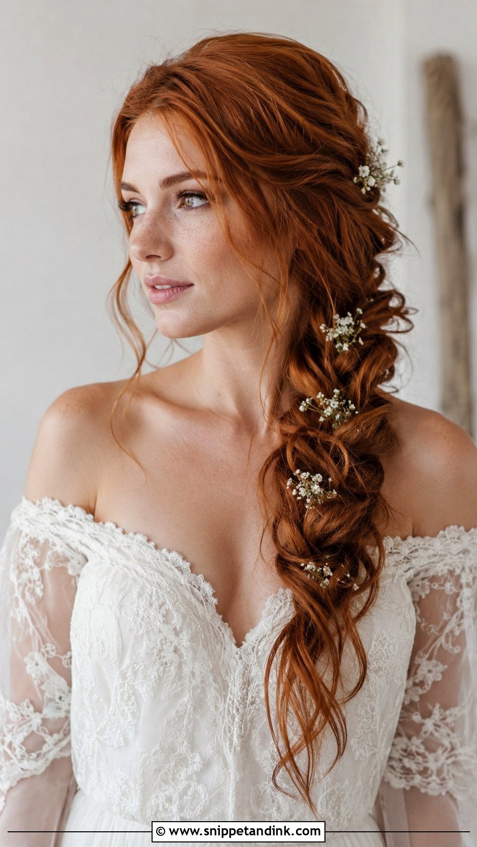 Side Braid for Red Hair - Snippet and Ink - 25 Red Hair Wedding Hairstyles