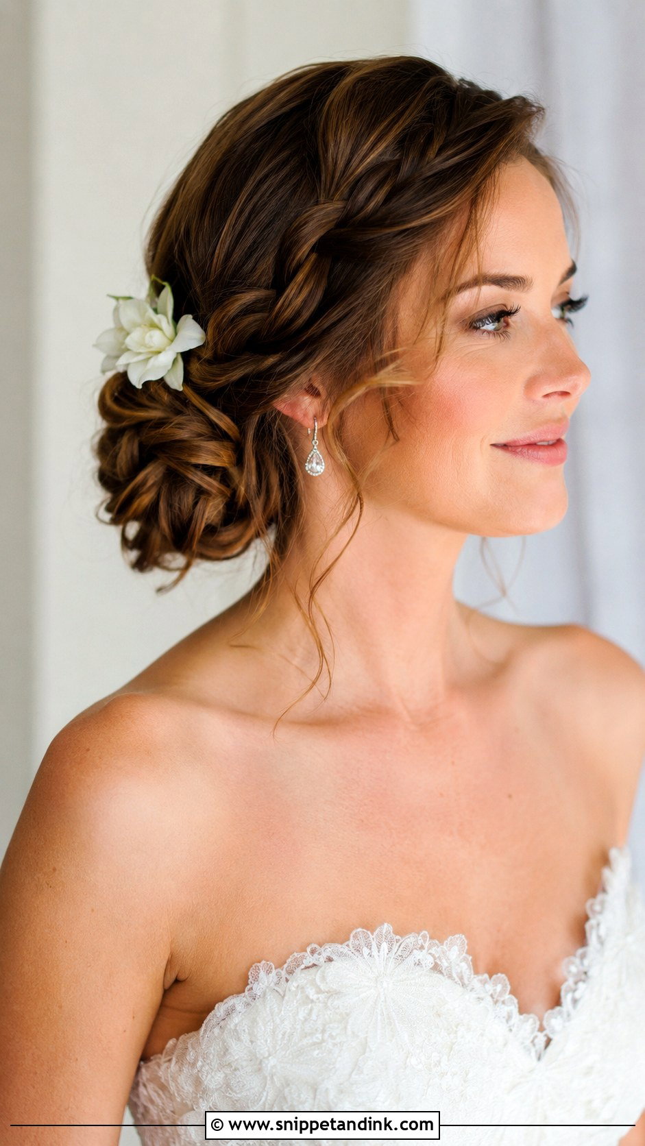 Side Braided Bun - Snippet and Ink - 25 Christian Bridal Hairstyle Ideas