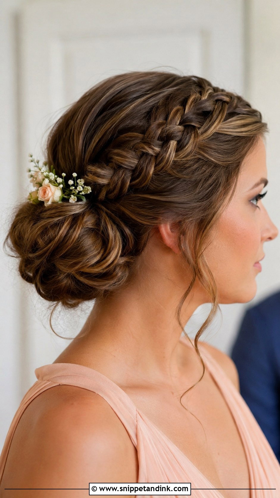 Side Braided Chignon - Snippet and Ink - 25 Wedding Guest Hair Updo Ideas