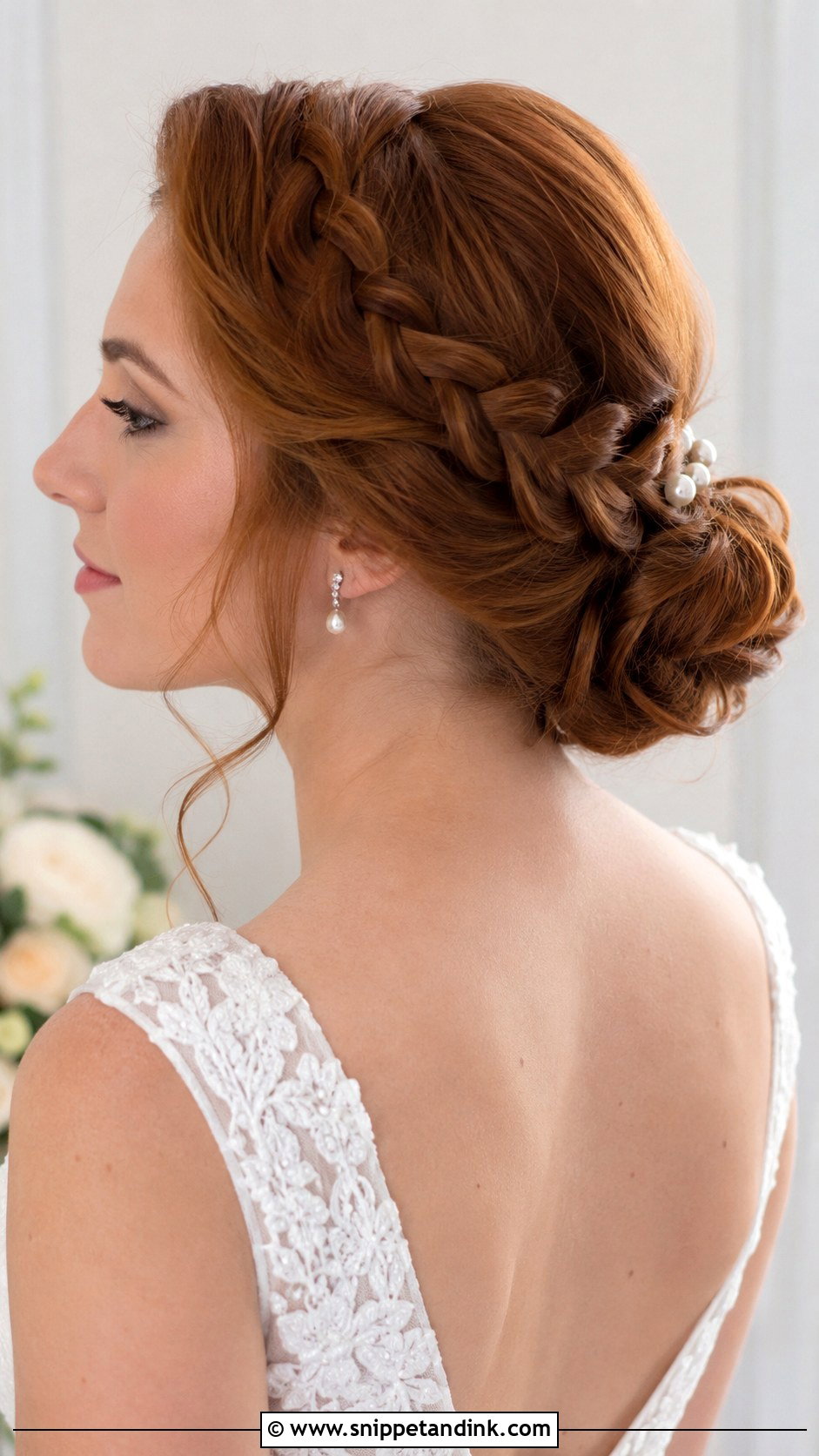 Side Braided Low Bun - Snippet and Ink - 20 Side Braid Wedding Ideas