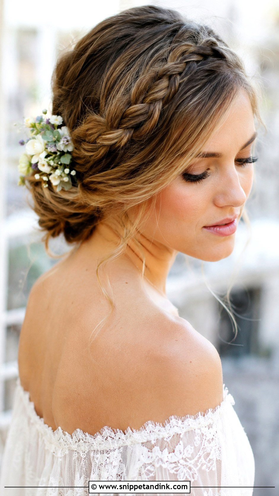 Side Braided Updo Wedding Hairstyle - Snippet and Ink - 35 Hairstyle for Wedding Ideas