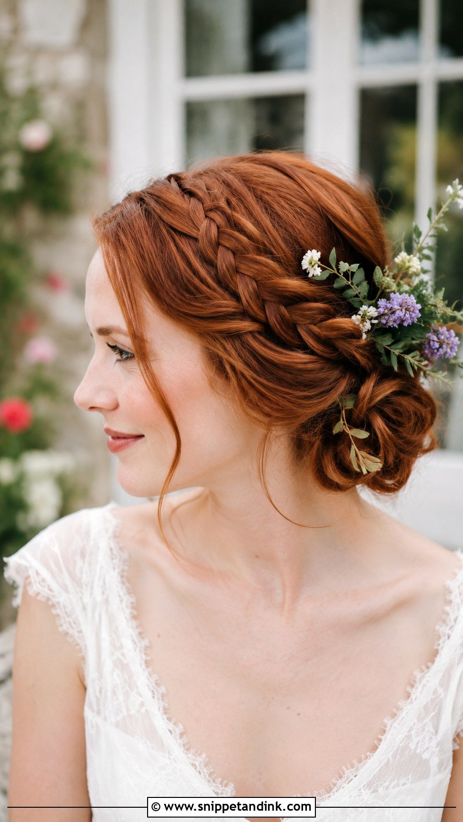Side Braided Updo for Medium Length - Snippet and Ink - 20 Wedding Hairdos for Medium Length