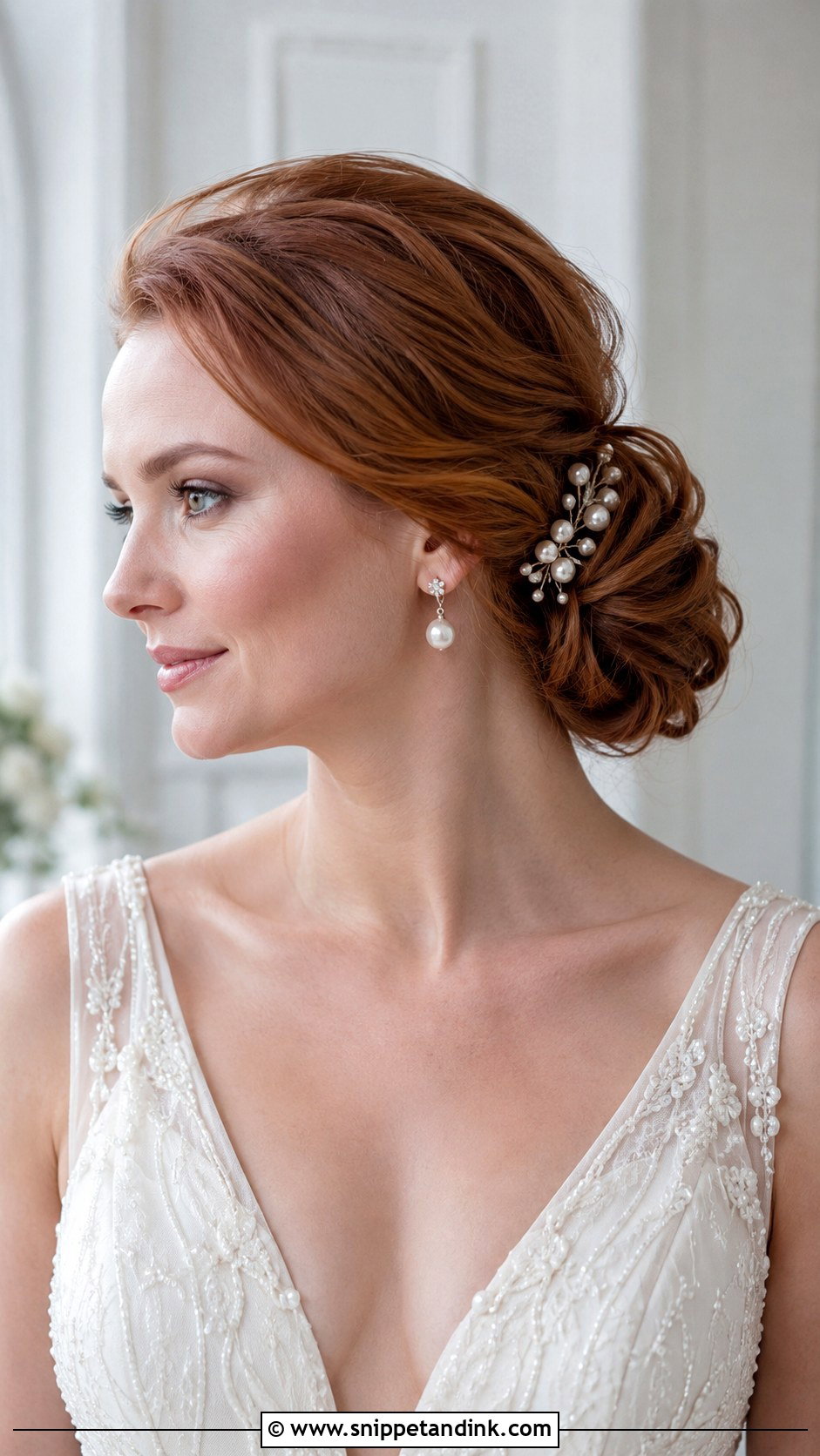 Side Bridal Bun - Snippet and Ink - 15 One Side Bridal Hairstyle Ideas