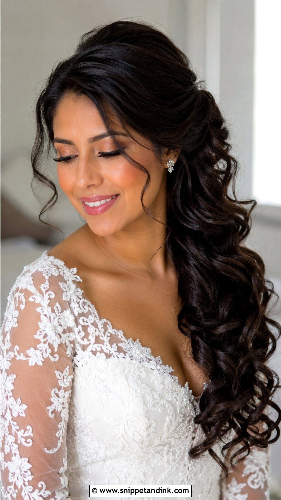 Side Bridal Curls For Long Hair - Snippet and Ink - 15 Side Bridal Style Bride Hairstyles for Long Hair