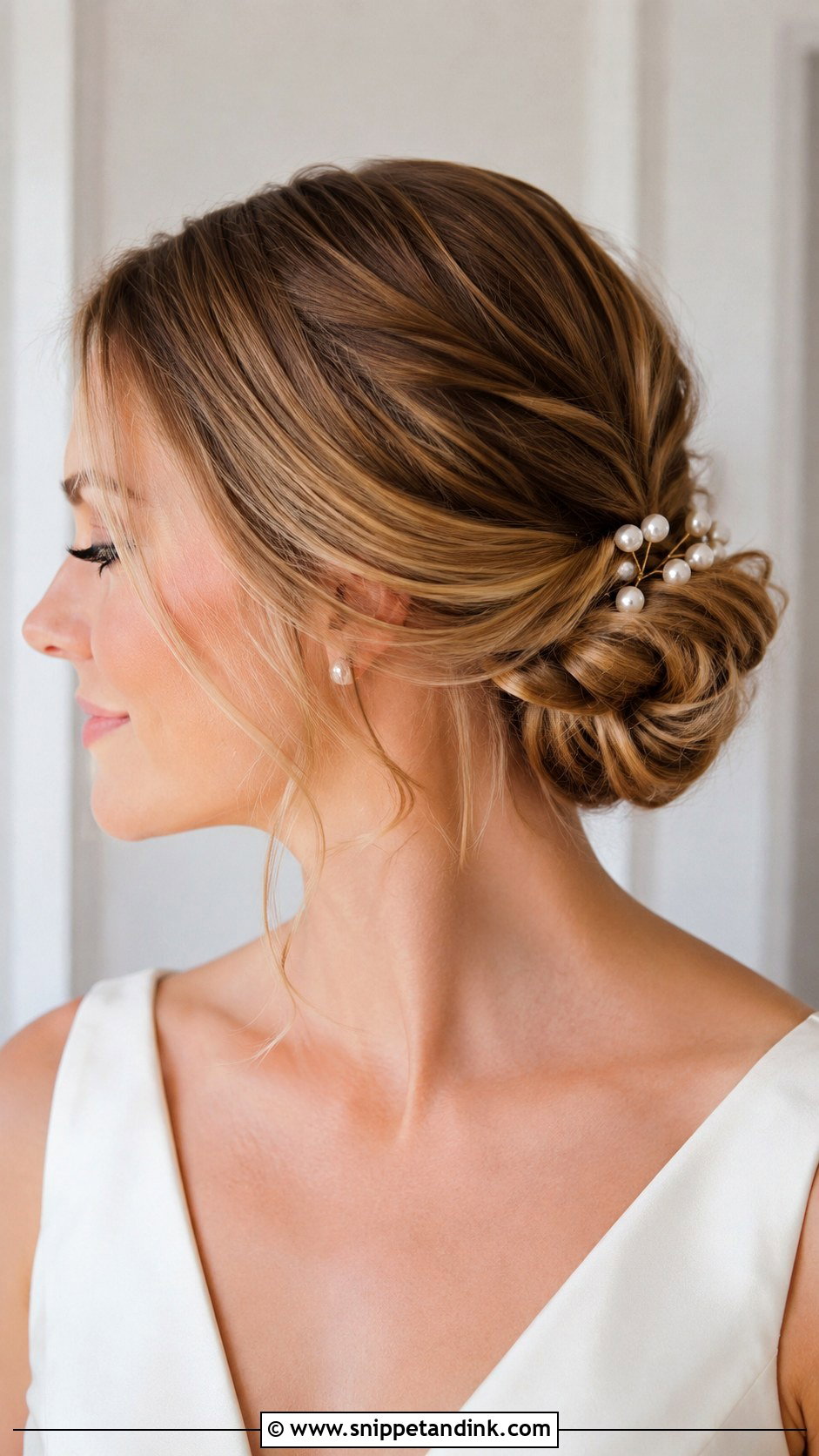 Side Bridal Low Bun For Long Hair - Snippet and Ink - 15 Side Bridal Style Bride Hairstyles for Long Hair