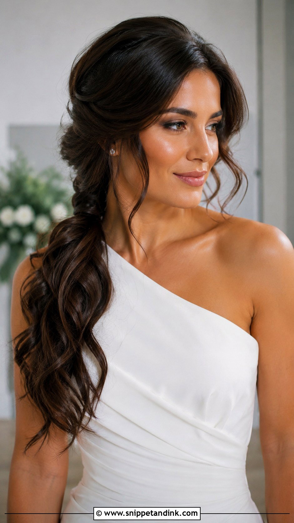 Side Bridal Ponytail - Snippet and Ink - 20 Bridal Hair Pony Ideas