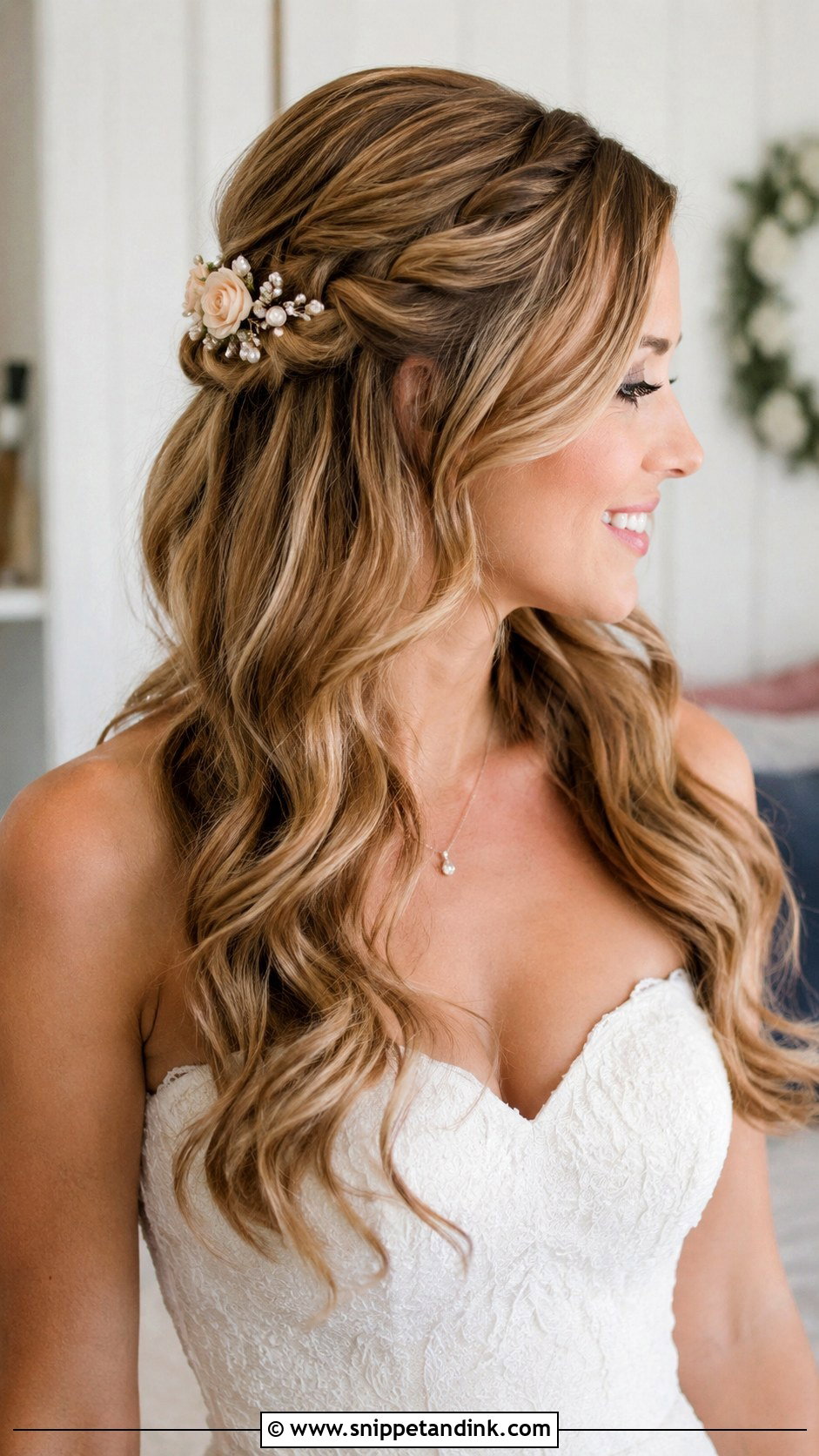 Side Bridal Twisted Hair For Long Hair - Snippet and Ink - 15 Side Bridal Style Bride Hairstyles for Long Hair