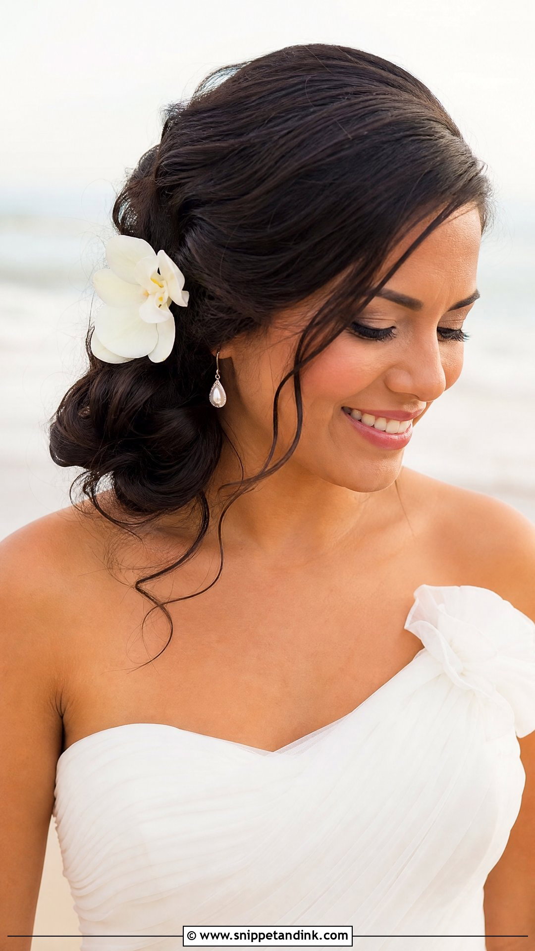 Side Bun Beach Wedding Updo - Snippet and Ink - 15 Beach Wedding Updo Hairstyles