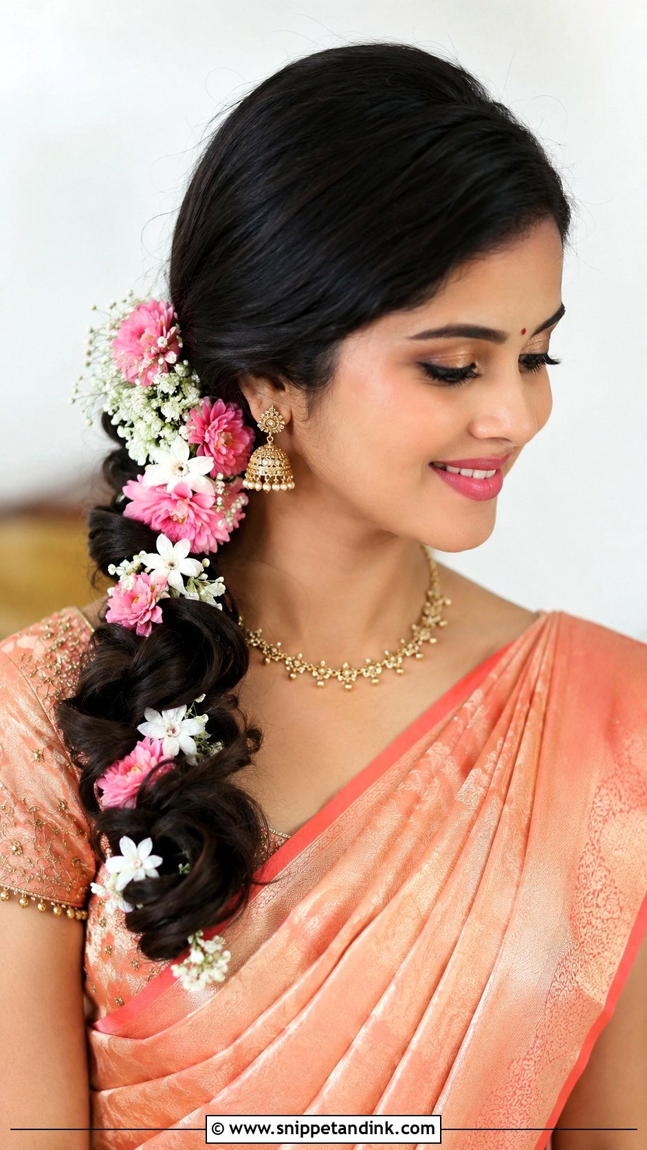 Side Bun Bridal Juda - Snippet and Ink - 25 Bridal Juda Hairstyles