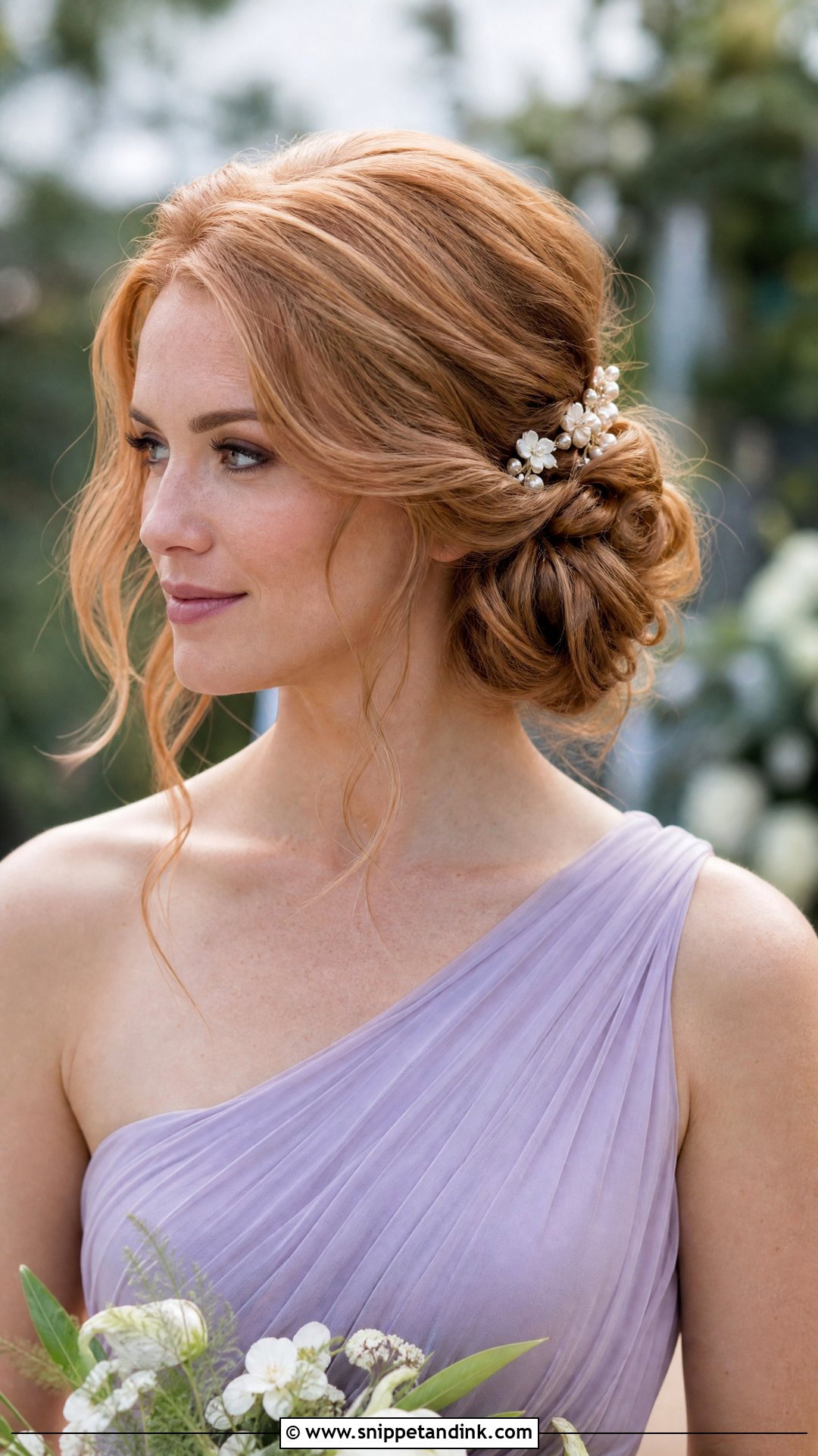 Side Bun Bridal Party Updo - Snippet and Ink - 15 Bridal Party Hair Updo Ideas