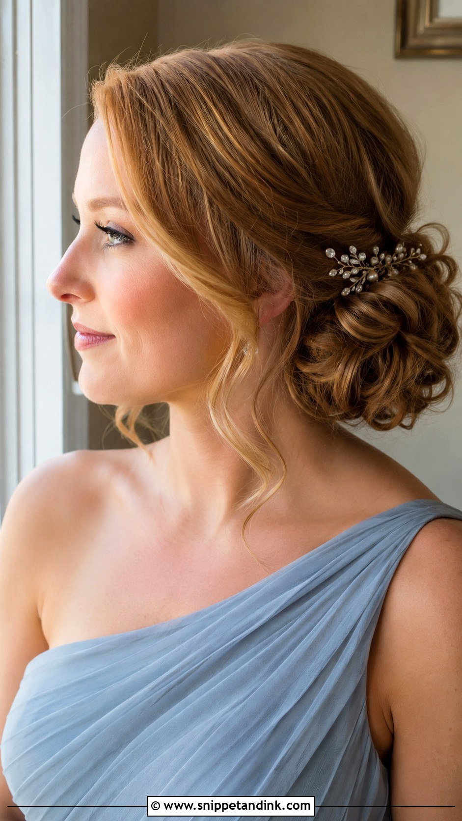 Side Bun Bridesmaid Hairstyle - Snippet and Ink - 20 Hairstyle for Bridesmaids Ideas