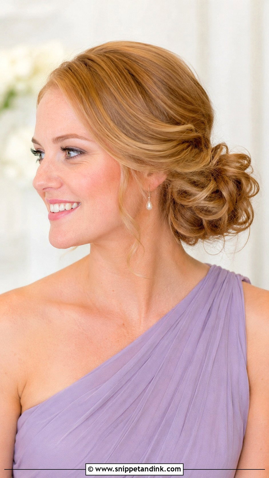 Side Bun Bridesmaid Updo - Snippet and Ink - 20 Bridesmaid Updo Ideas