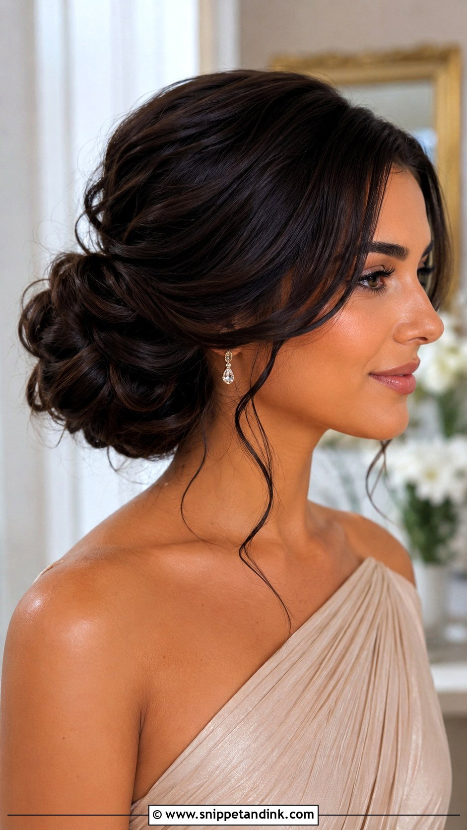 Side Bun Bridesmaid Updo - Snippet and Ink - 20 Updo Hairstyles for Wedding Bridesmaid