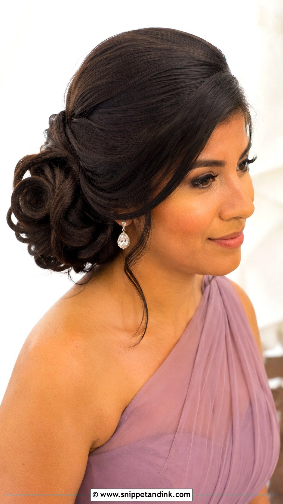 Side Bun Bridesmaid Updo For Long Hair - Snippet and Ink - 20 Bridesmaid Hair Updo Long Ideas