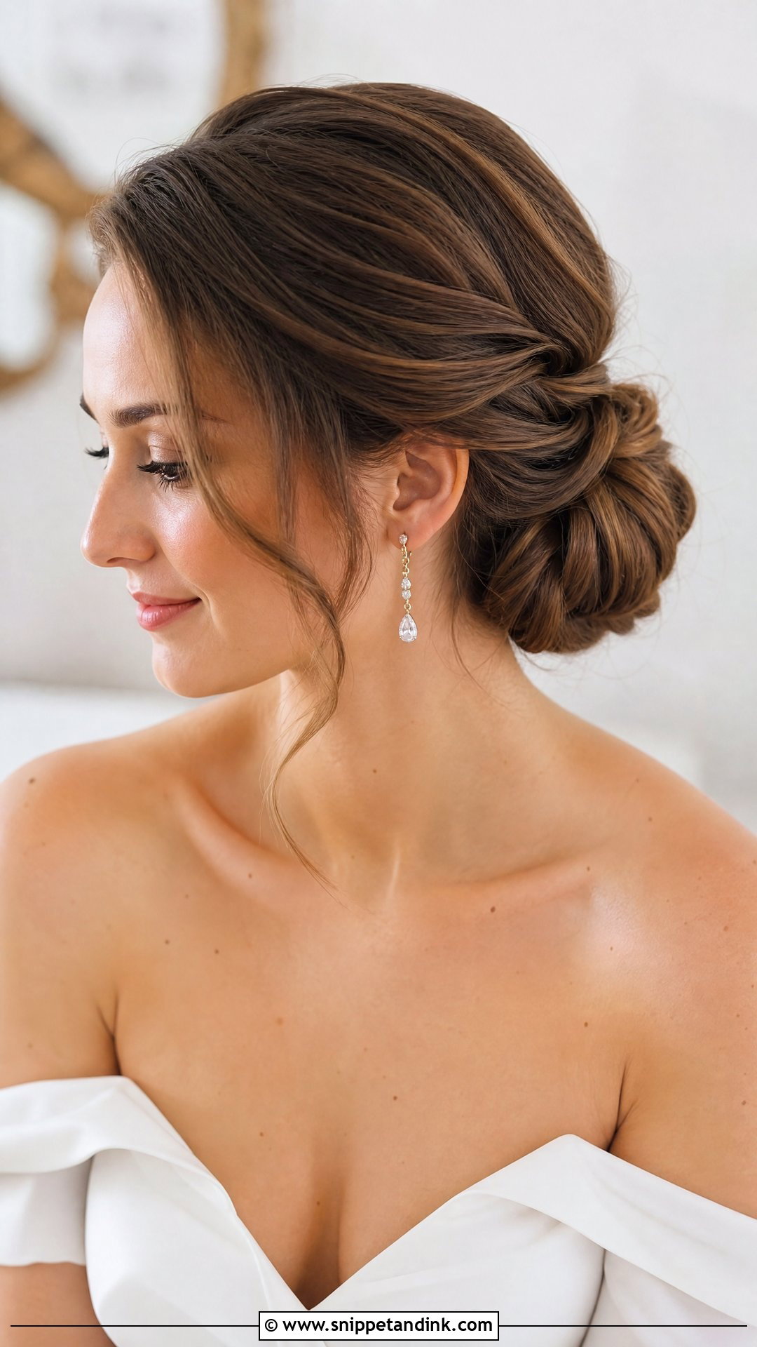 Side Bun Chignon - Snippet and Ink - 20 Simple Bridal Bun Ideas