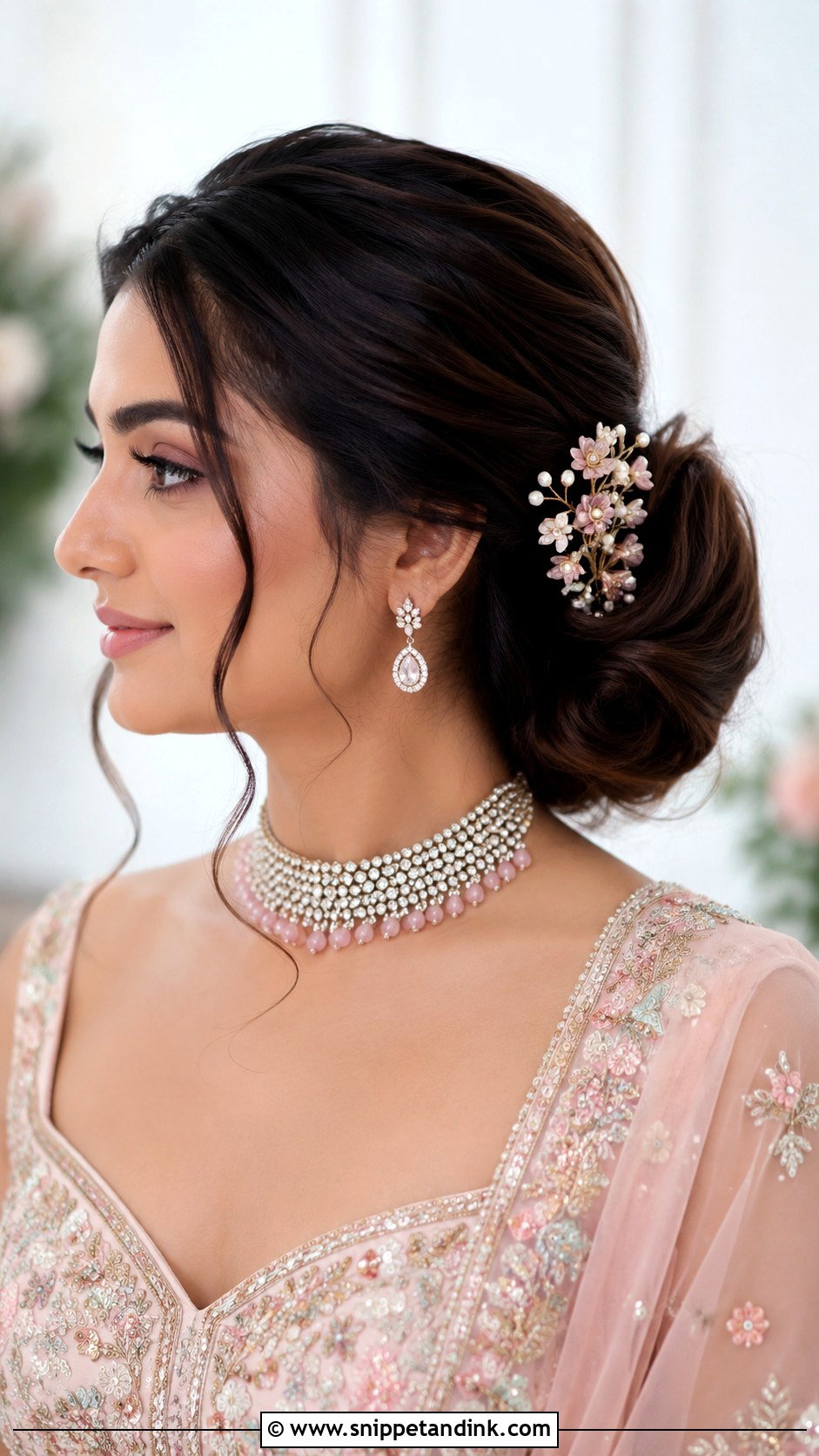 Side Bun Engagement Hairstyle - Snippet and Ink - 20 Bridal Hairstyle for Engagement Ideas