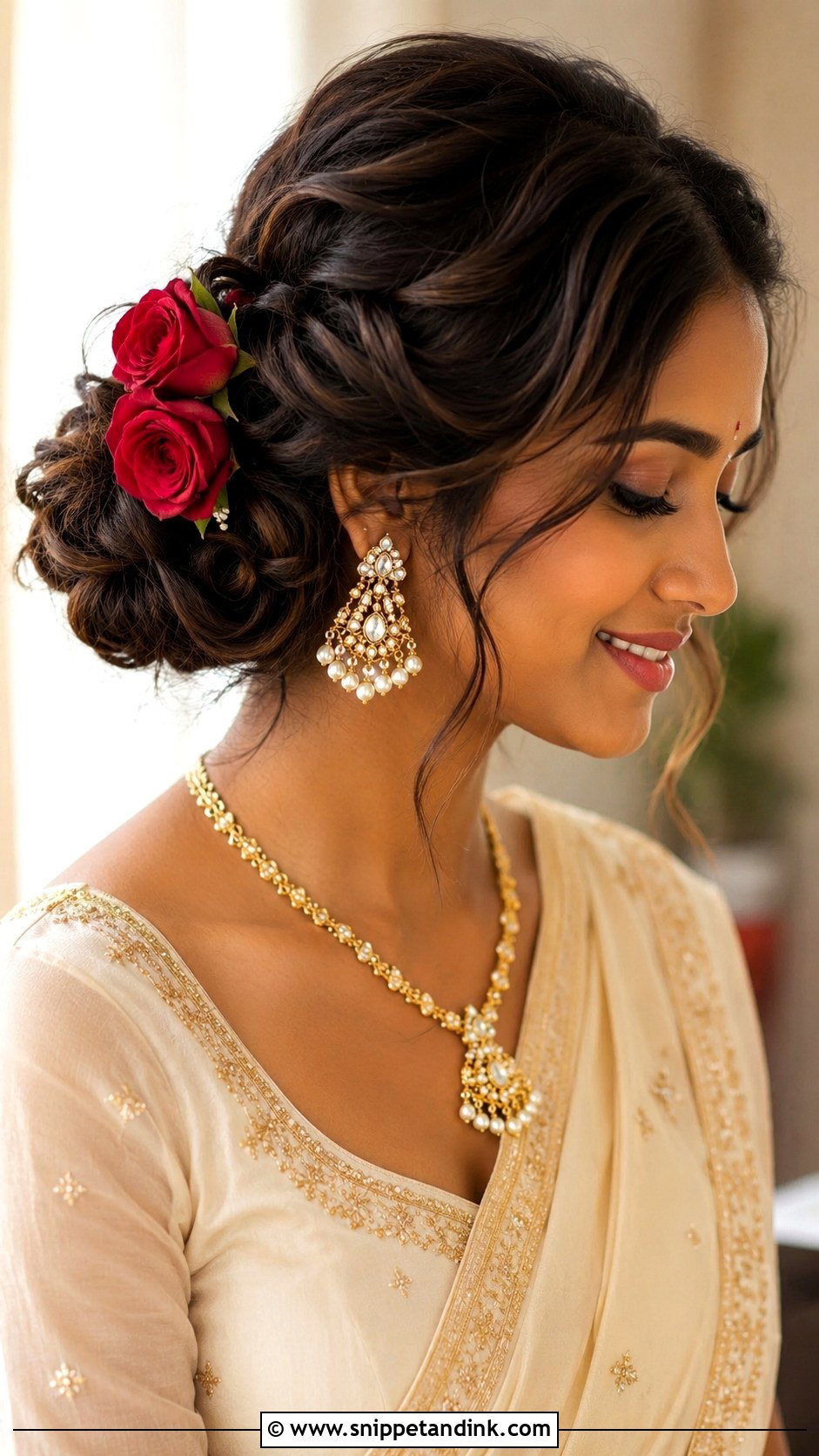 Side Bun For Indian Wedding - Snippet and Ink - 20 Indian Wedding Hair Buns for Medium Hair