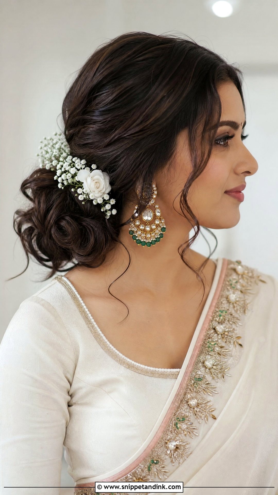 Side Bun For Indian Wedding - Snippet and Ink - 15 Bun for Indian Wedding Ideas