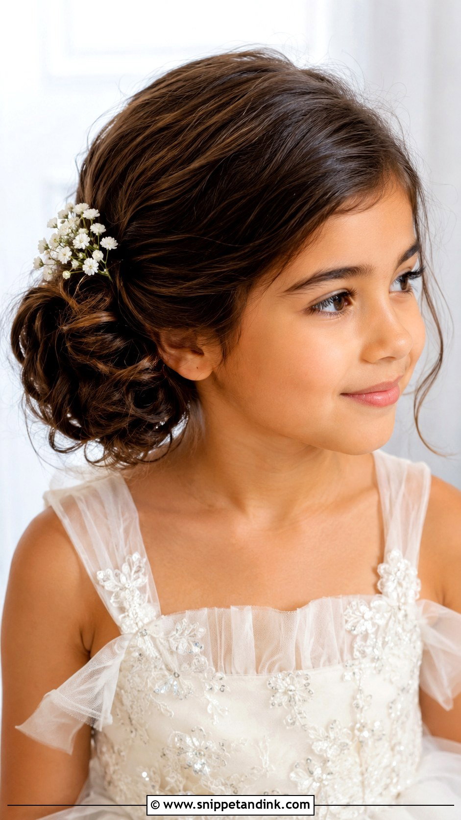 Side Bun For Kids Wedding - Snippet and Ink - 20 Hairstyles for Kids for Weddings