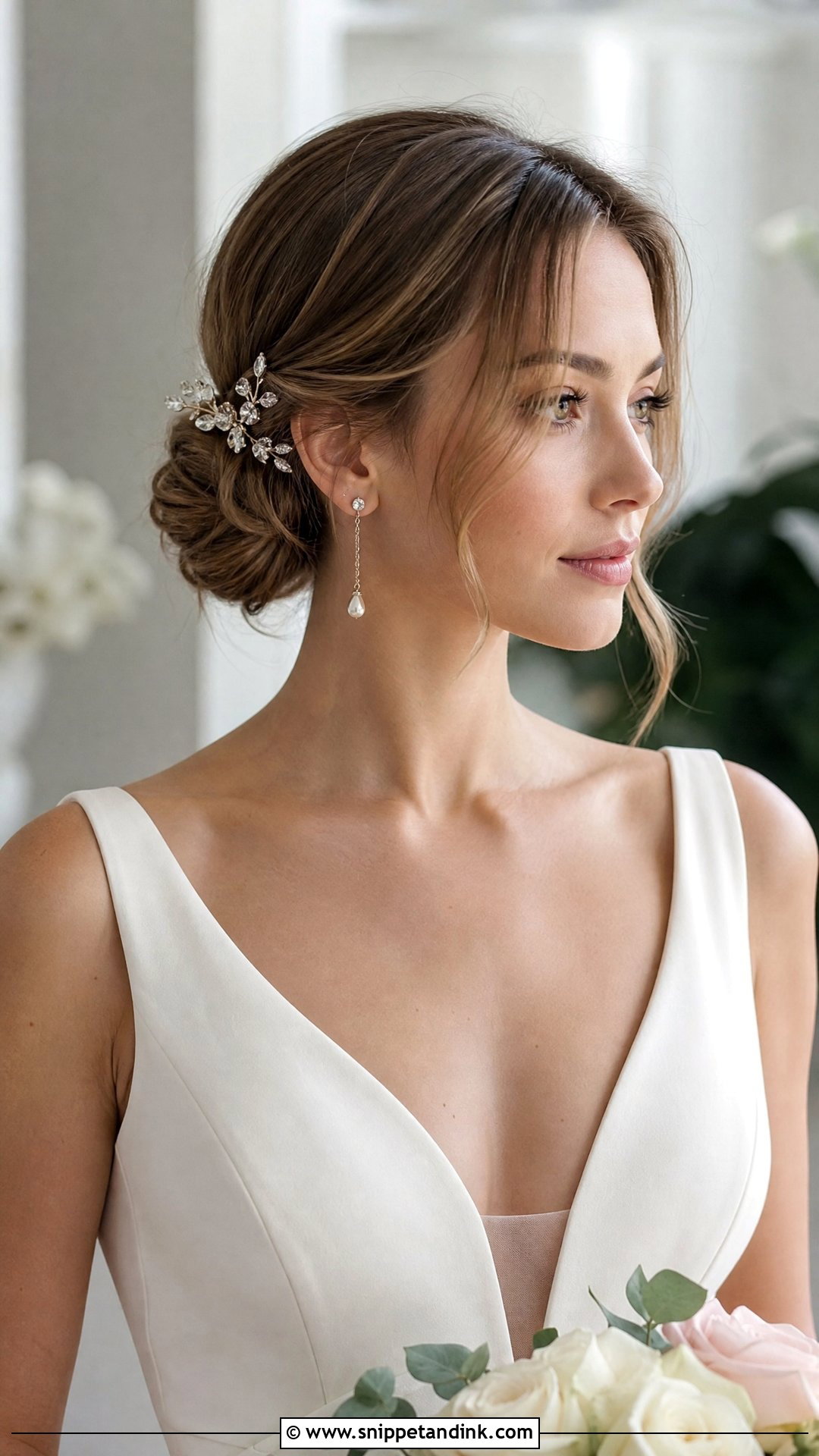 Side Bun For Short Hair - Snippet and Ink - 25 Side Bun Wedding Hair Ideas