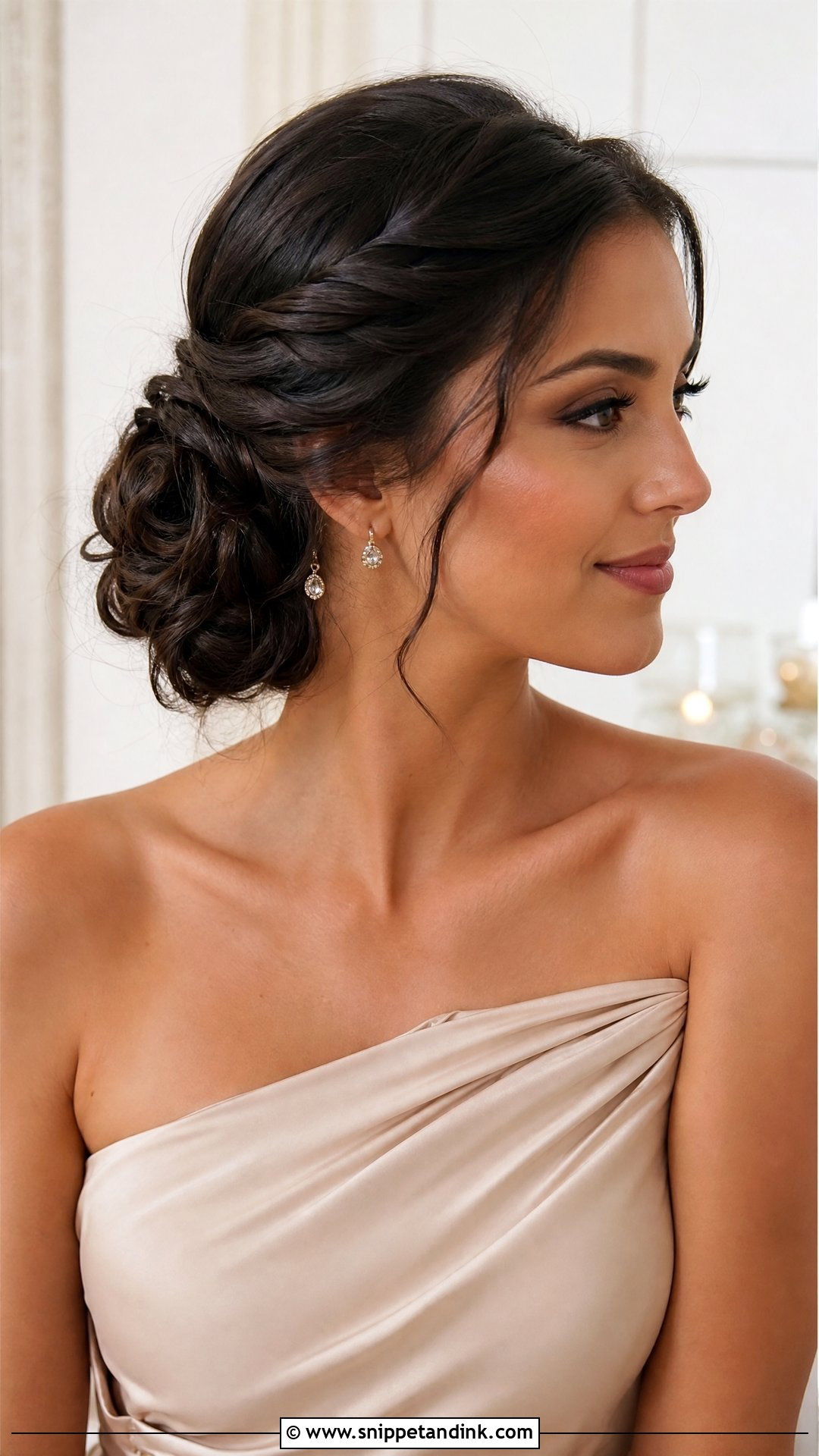 Side Bun Updo For Medium Hair Wedding - Snippet and Ink - 20 Simple Updos for Medium Hair Wedding