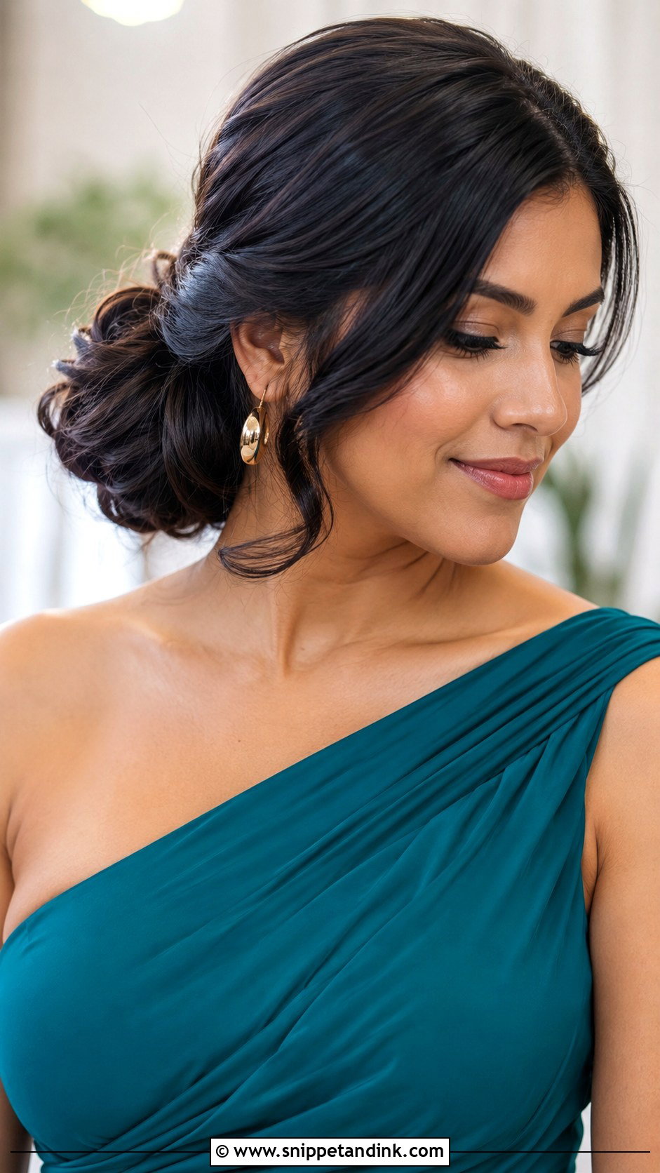 Side Bun Wedding Guest Updo - Snippet and Ink - 15 Long Hair Updo for Wedding Guest Ideas