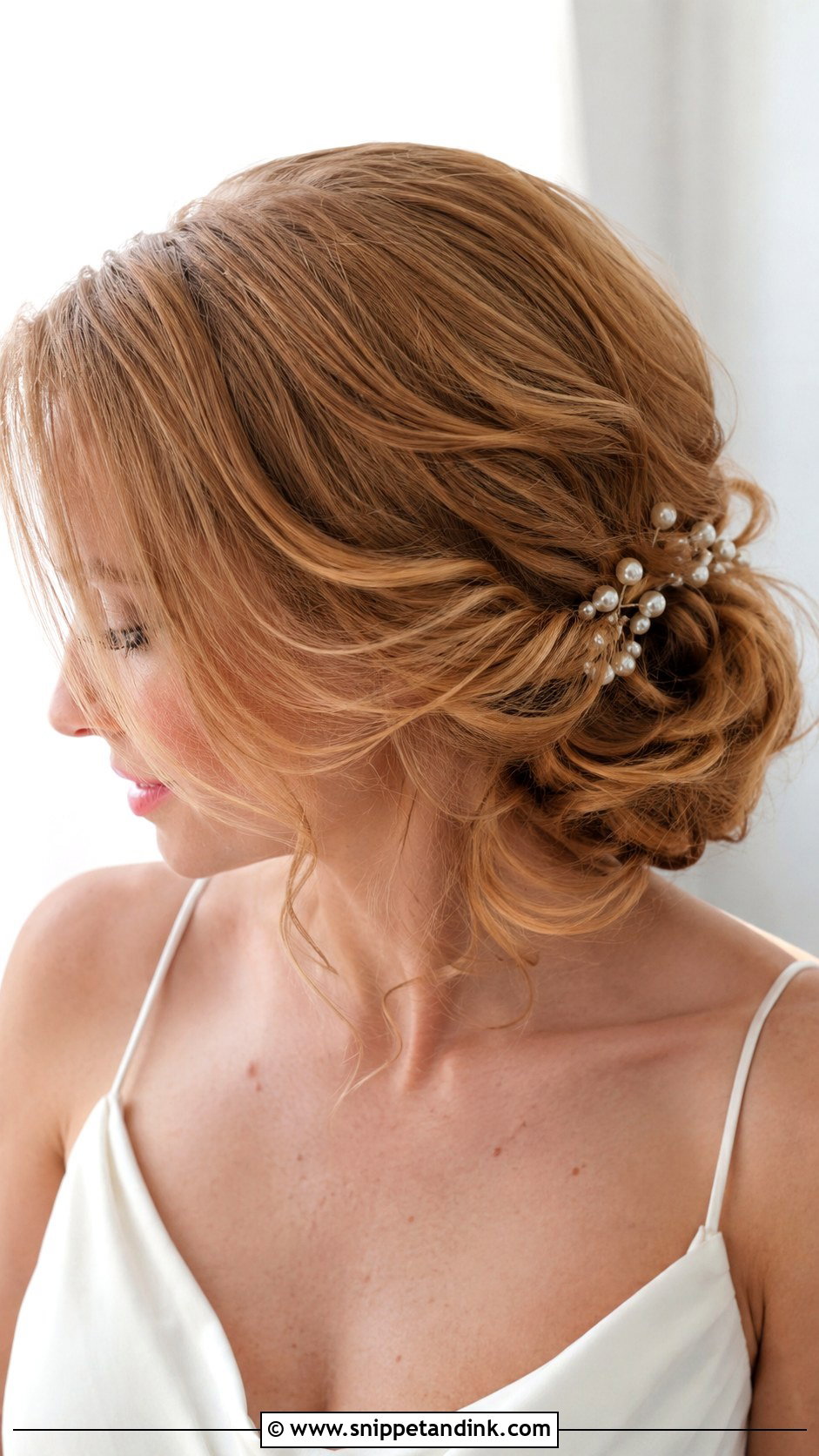 Side Bun Wedding Hair For Medium Hair - Snippet and Ink - 15 Side Bun Wedding Ideas