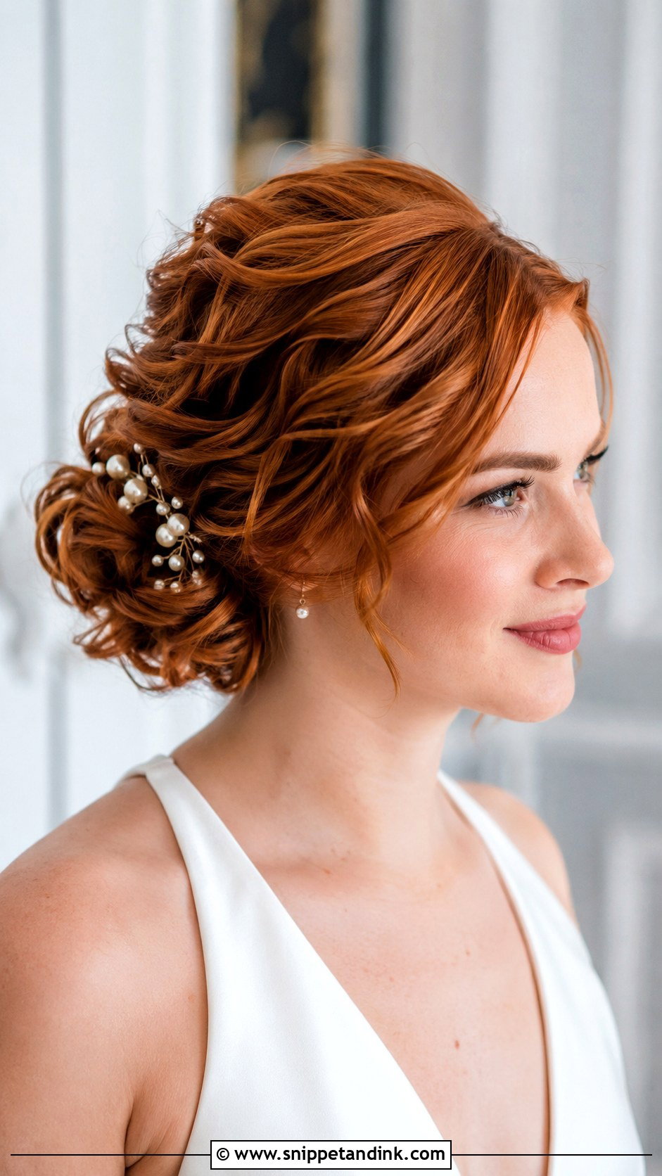 Side Bun Wedding Hair For Short Hair - Snippet and Ink - 15 Side Bun Wedding Ideas