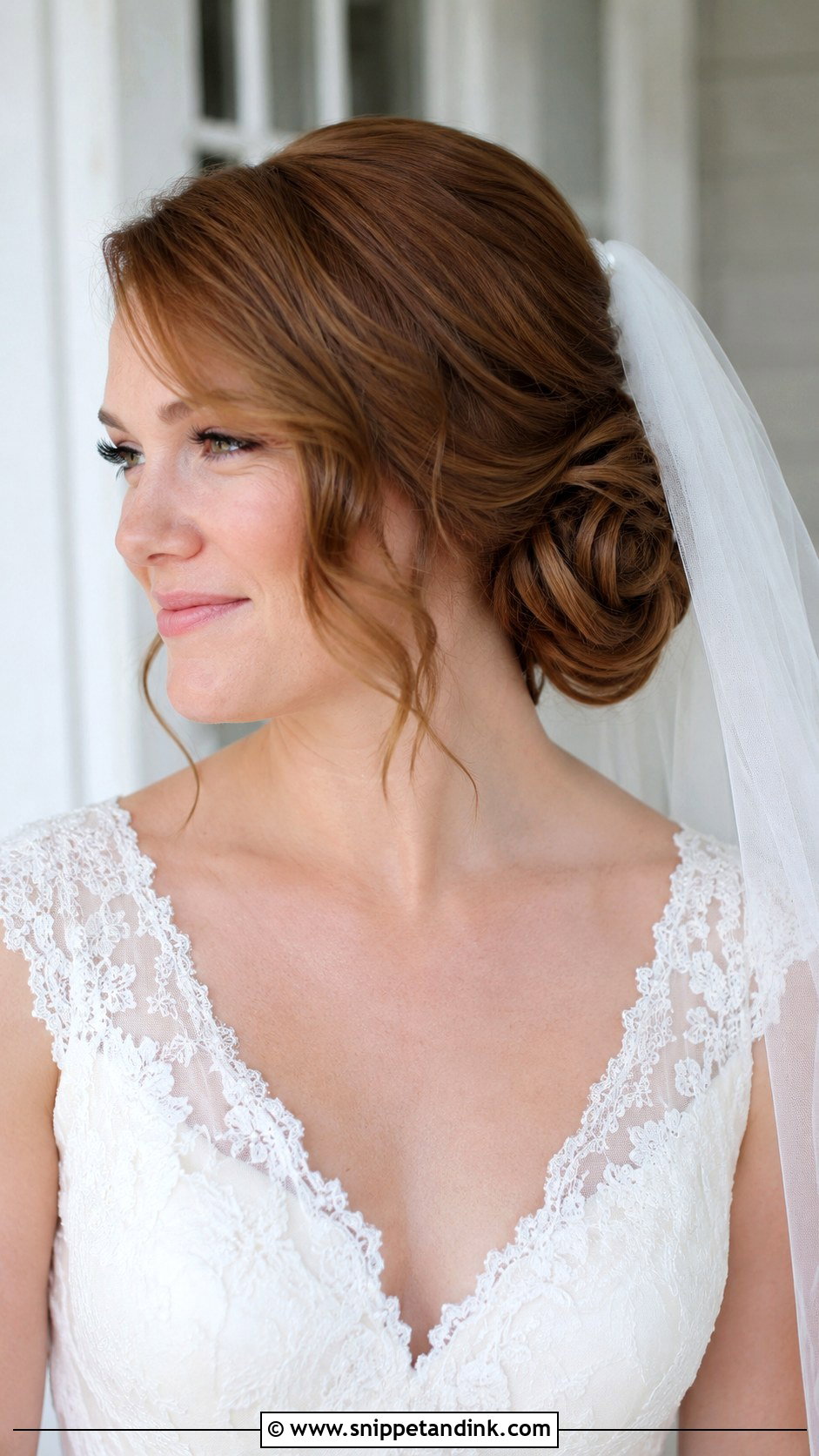 Side Bun Wedding Hair With Veil - Snippet and Ink - 15 Side Bun Wedding Ideas