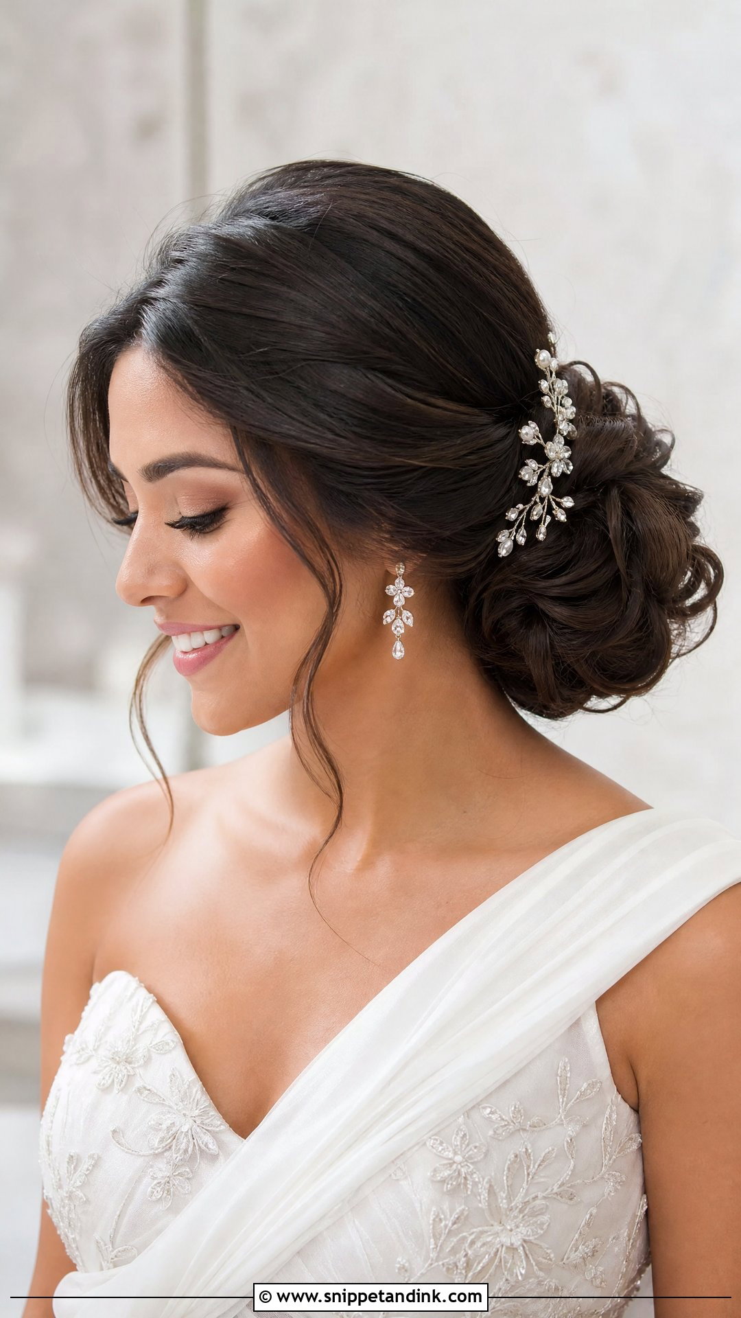 Side Bun Wedding Hairstyle - Snippet and Ink - 15 All Up Wedding Hairstyles