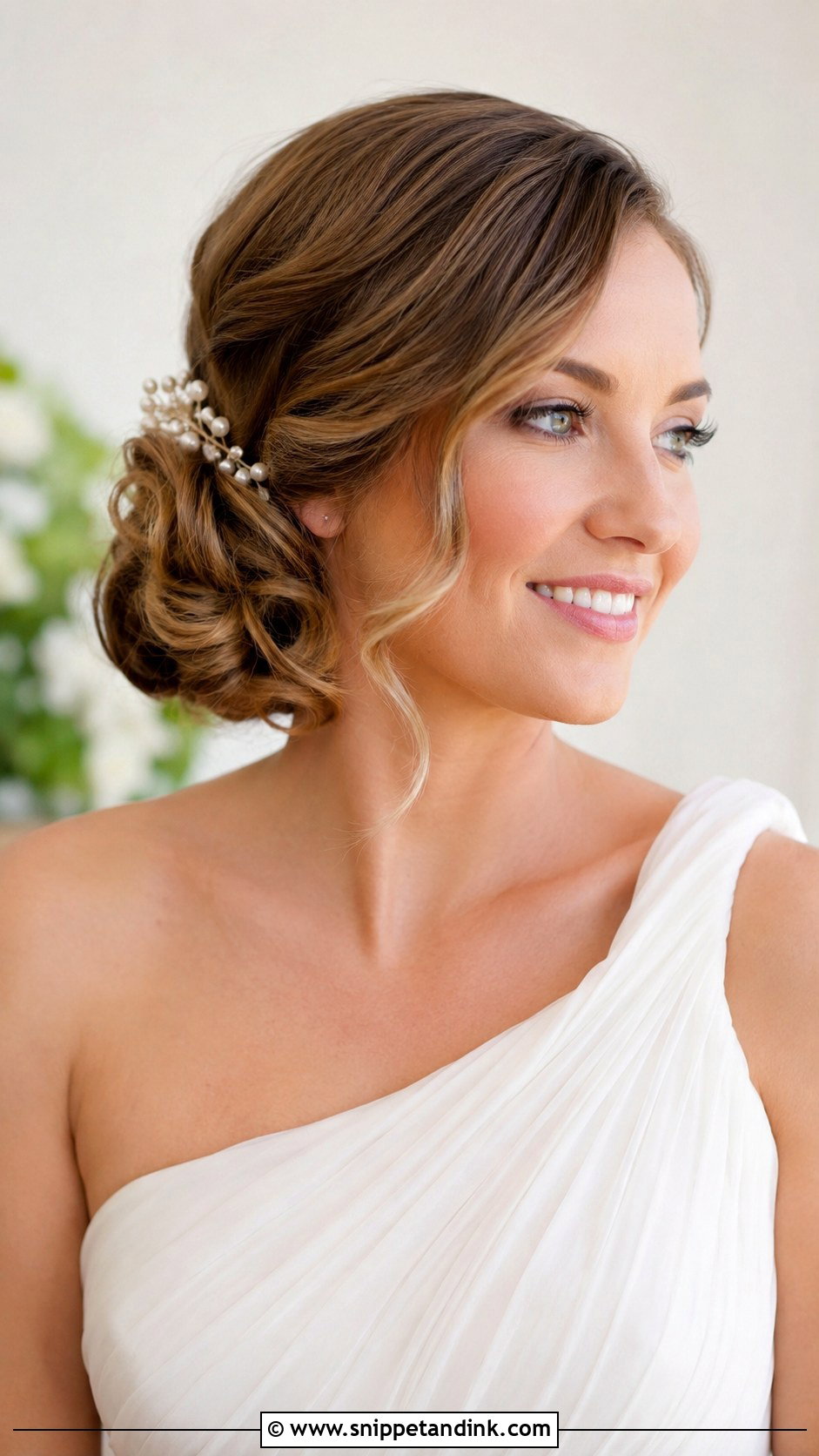 Side Bun Wedding Updo - Snippet and Ink - 25 Wedding Updos for Medium Length Hair