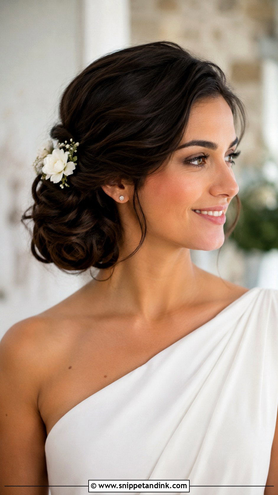 Side Bun Wedding Updo For Medium Hair - Snippet and Ink - 15 Medium Length Hair Updos Wedding
