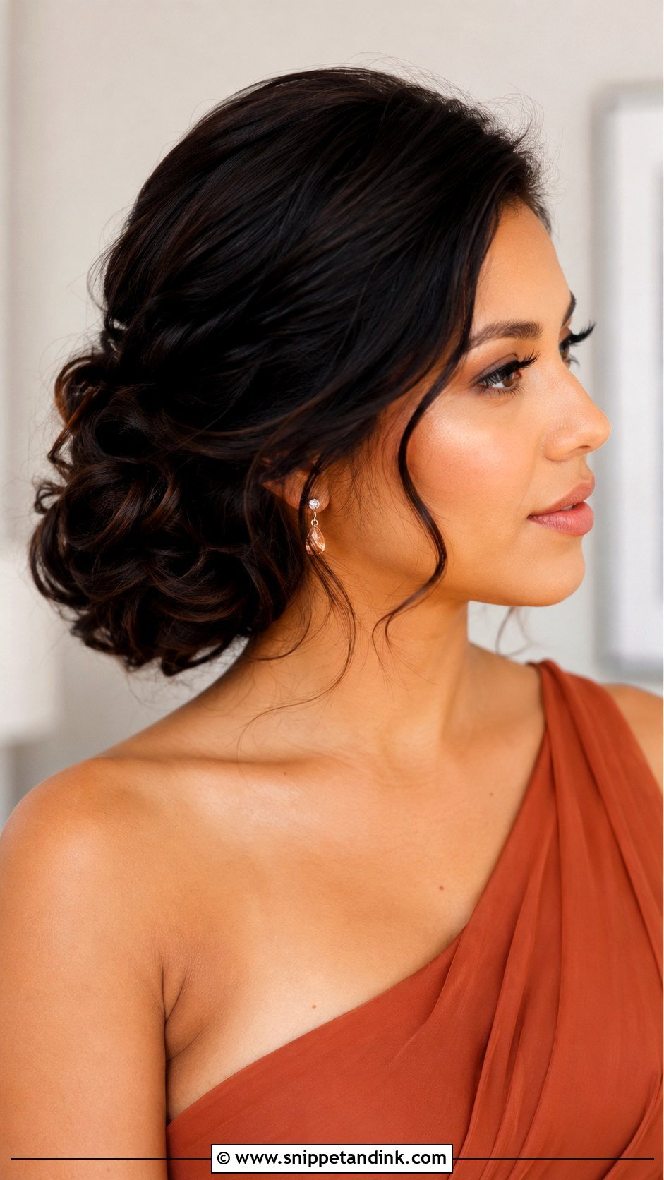 Side Bun Wedding Updo for Long Hair - Snippet and Ink - 20 Wedding Updos for Long Hair Bridesmaid