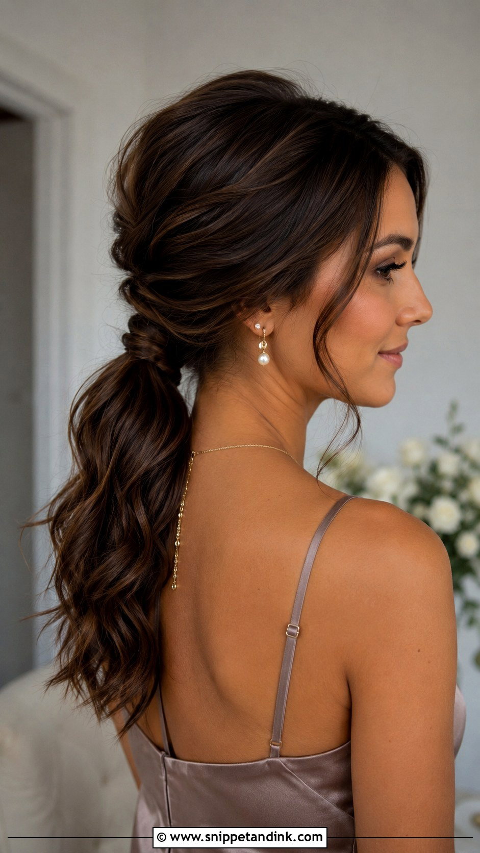 Side Bun Wedding Upstyle - Snippet and Ink - 15 Wedding Upstyles Medium Length Ideas