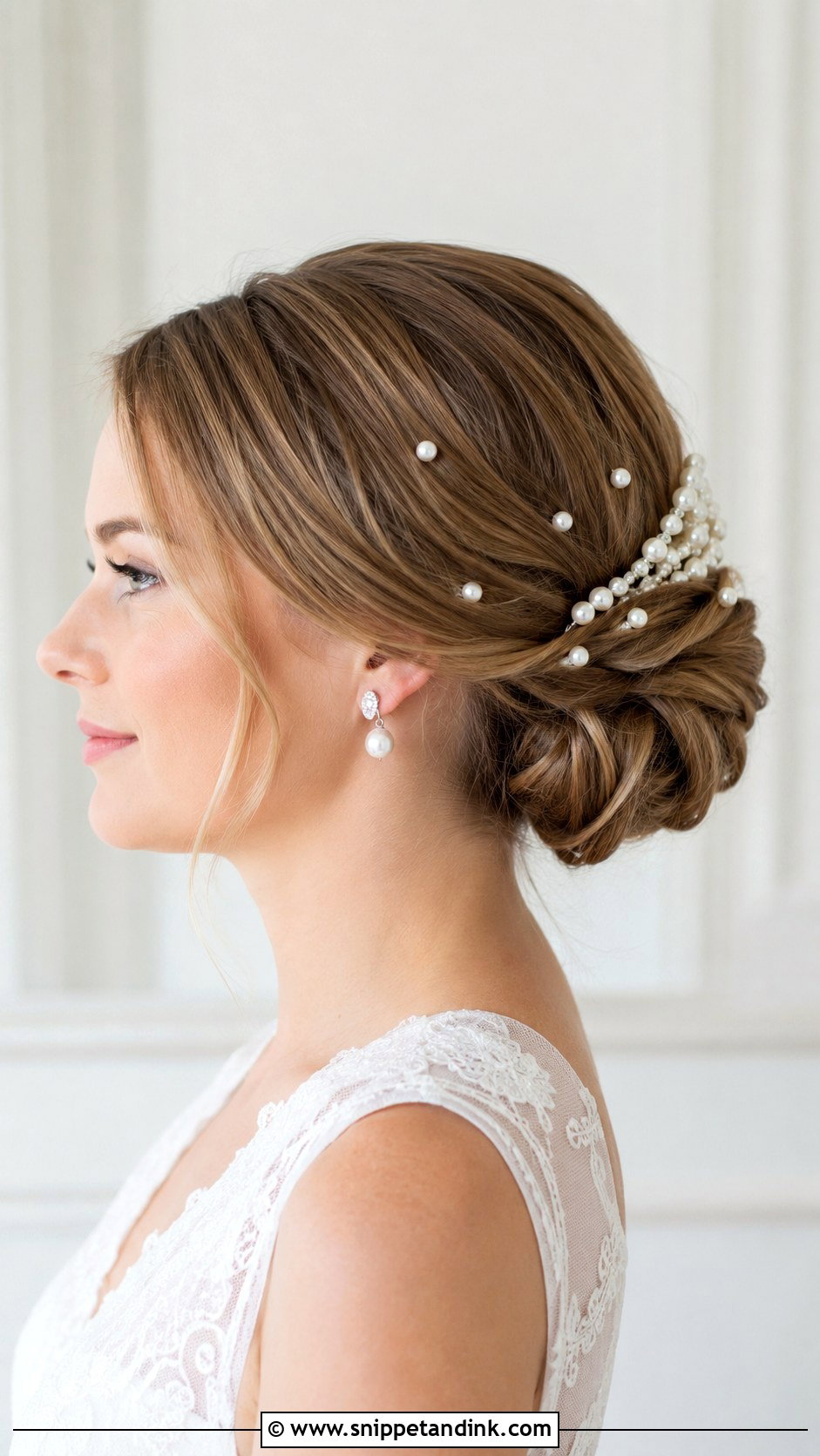 Side Bun With Pearl Accessories - Snippet and Ink - 20 Side Bun Hairstyles Wedding