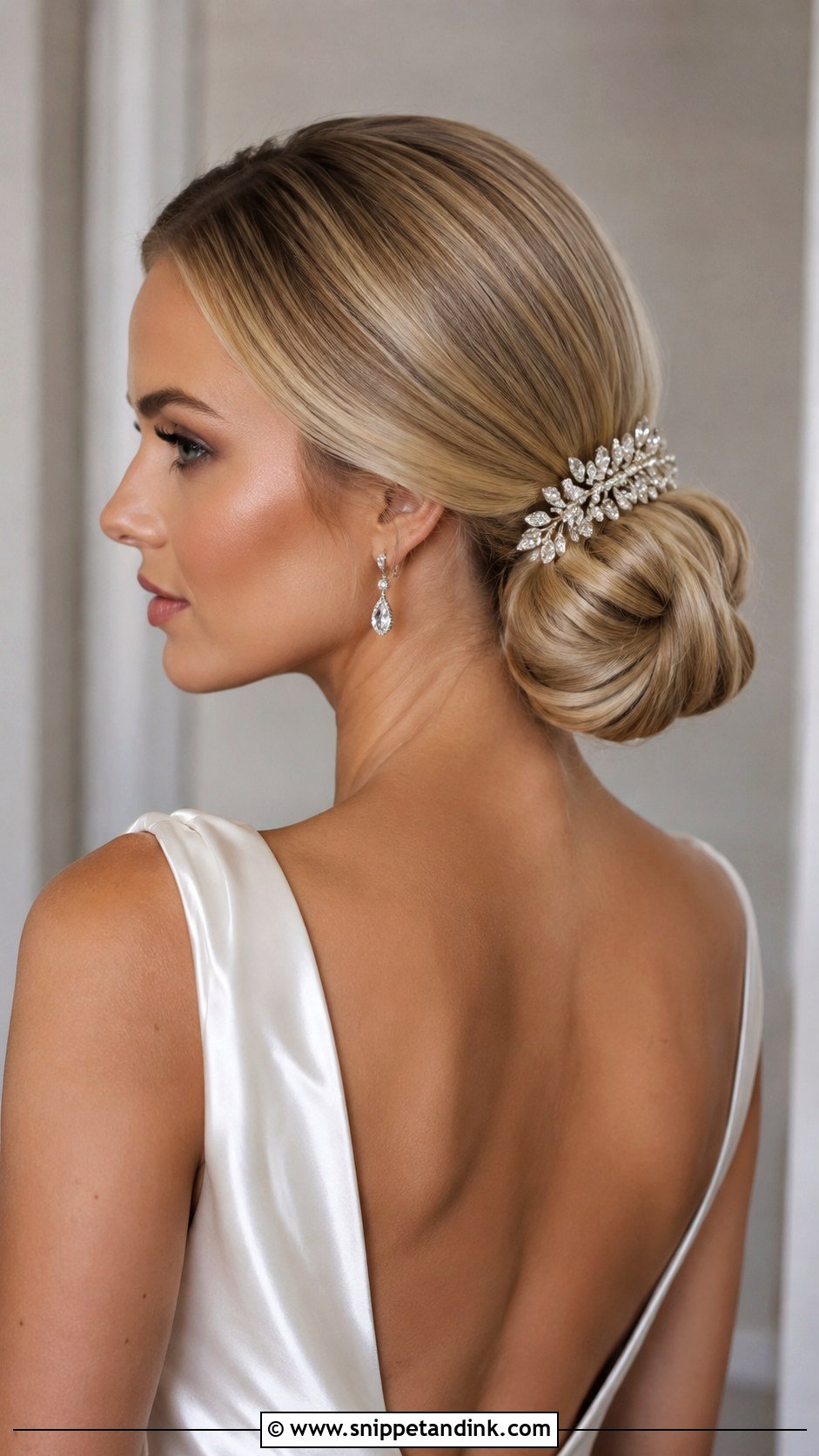 Side Bun With Rhinestone Comb - Snippet and Ink - 20 Side Bun Hairstyles Wedding