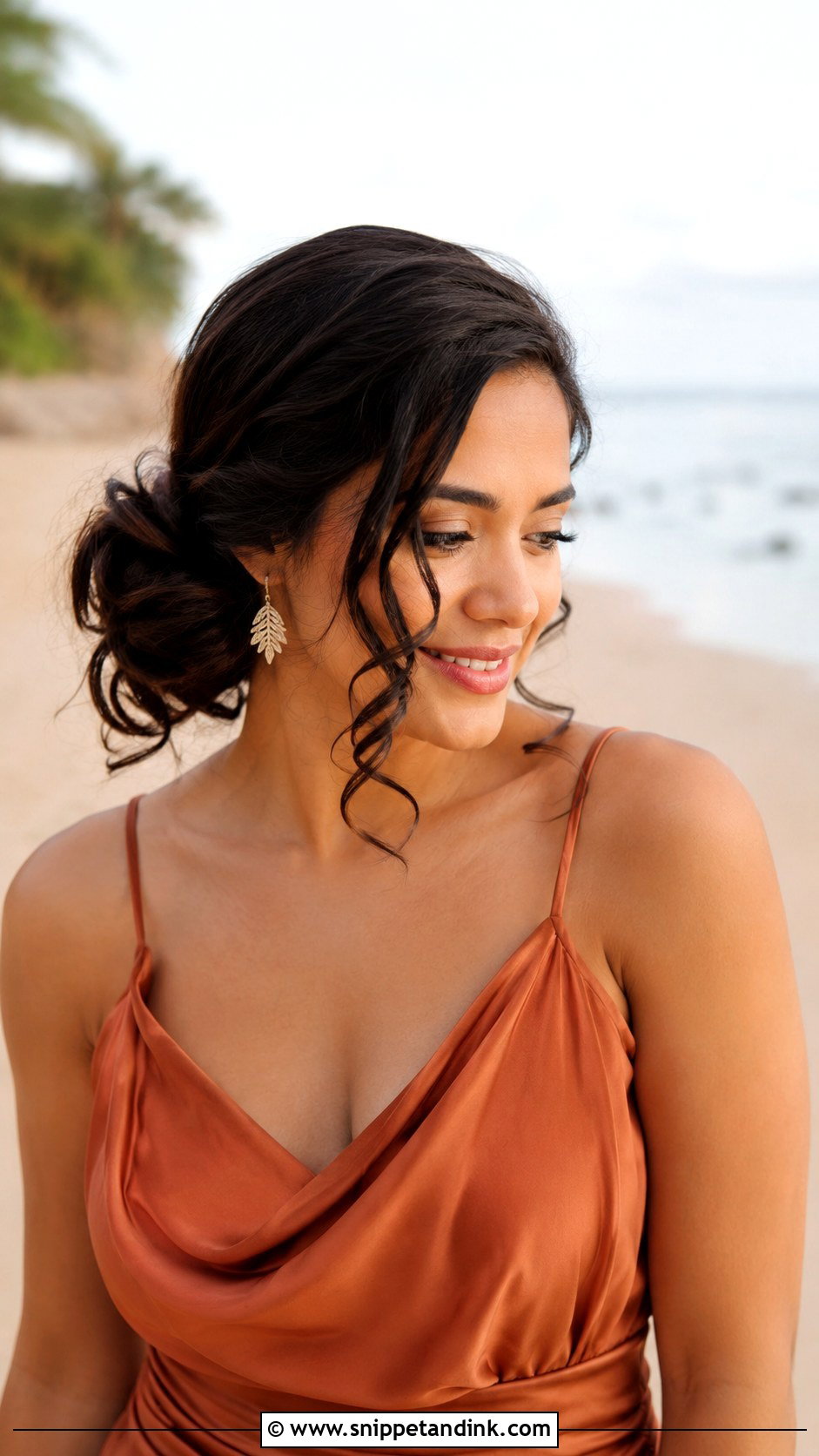Side Bun With Soft Curls - Snippet and Ink - 20 Short Hair for Wedding Guest Ideas