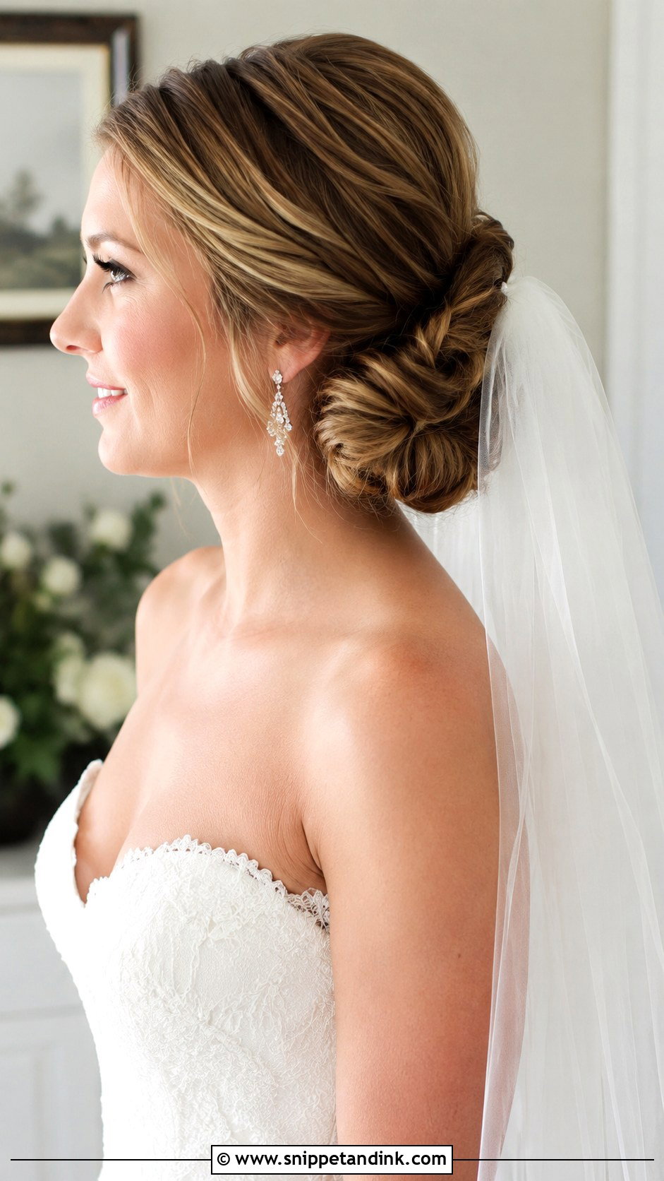 Side Bun With Veil - Snippet and Ink - 20 Side Bun Hairstyles Wedding
