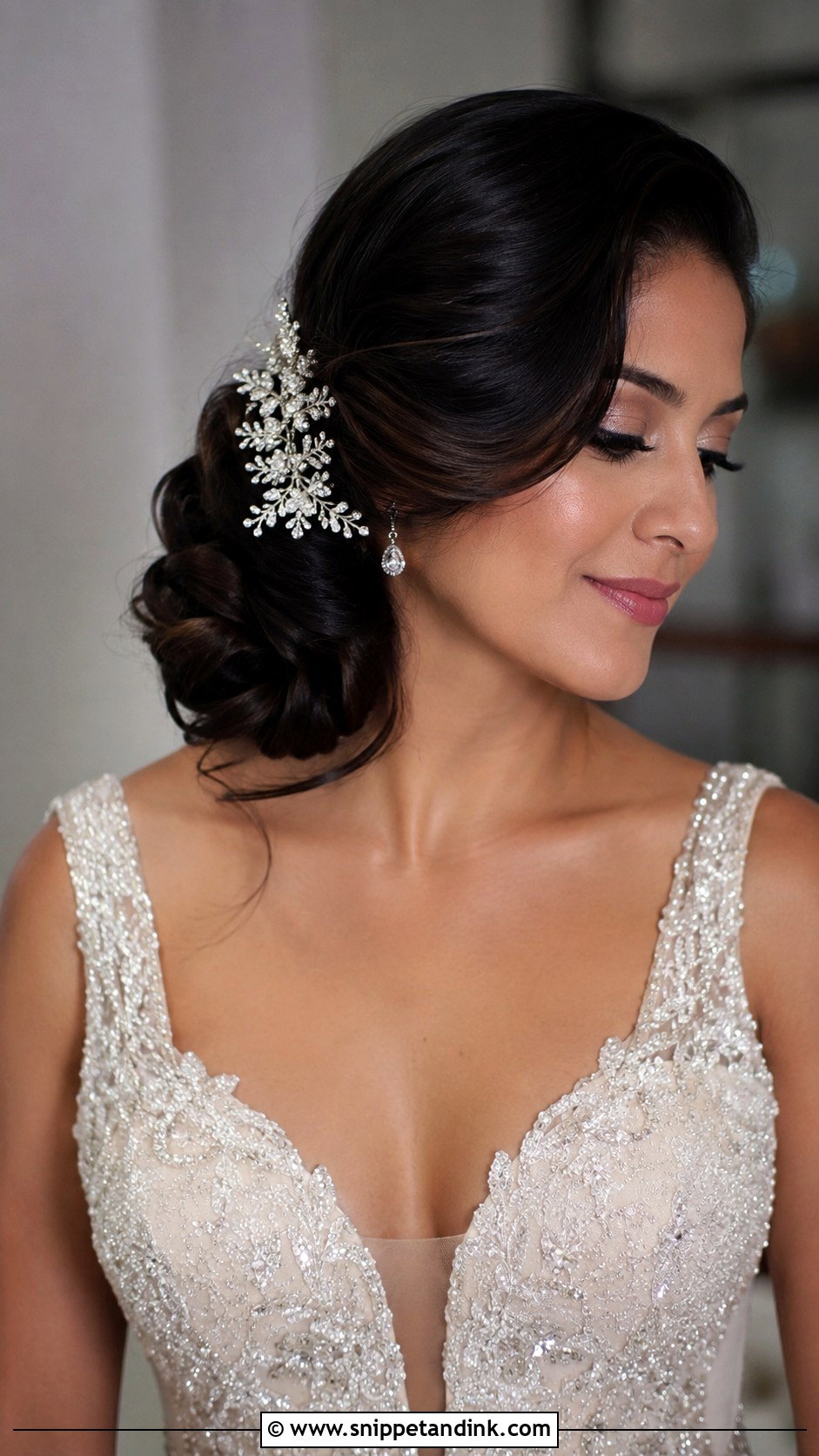 Side Chignon Bun for Bride - Snippet and Ink - 20 Bridal Bun Hairstyle Ideas